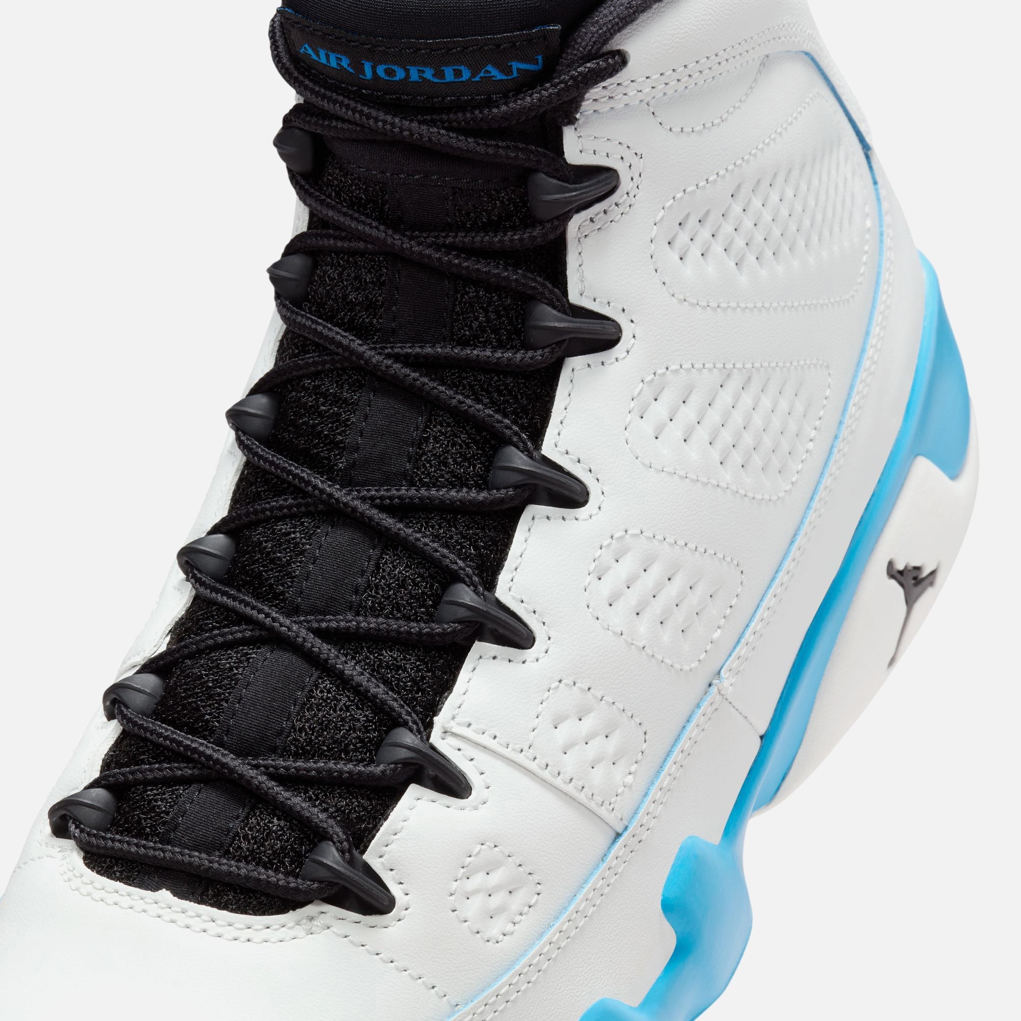 jordan 9 blue black and white