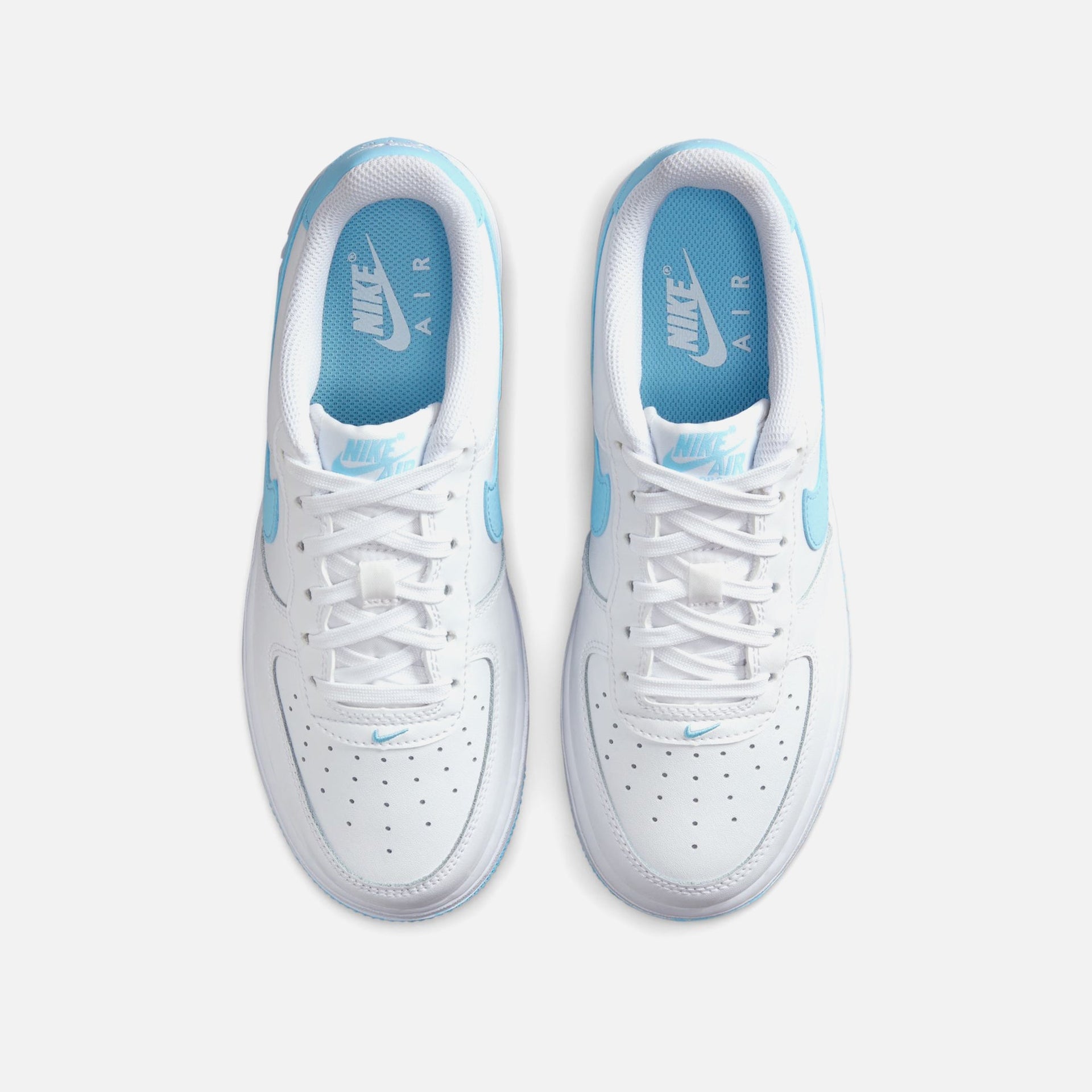 Nike GS Air Force 1 LV8 2 - White / Aquarius Blue / White