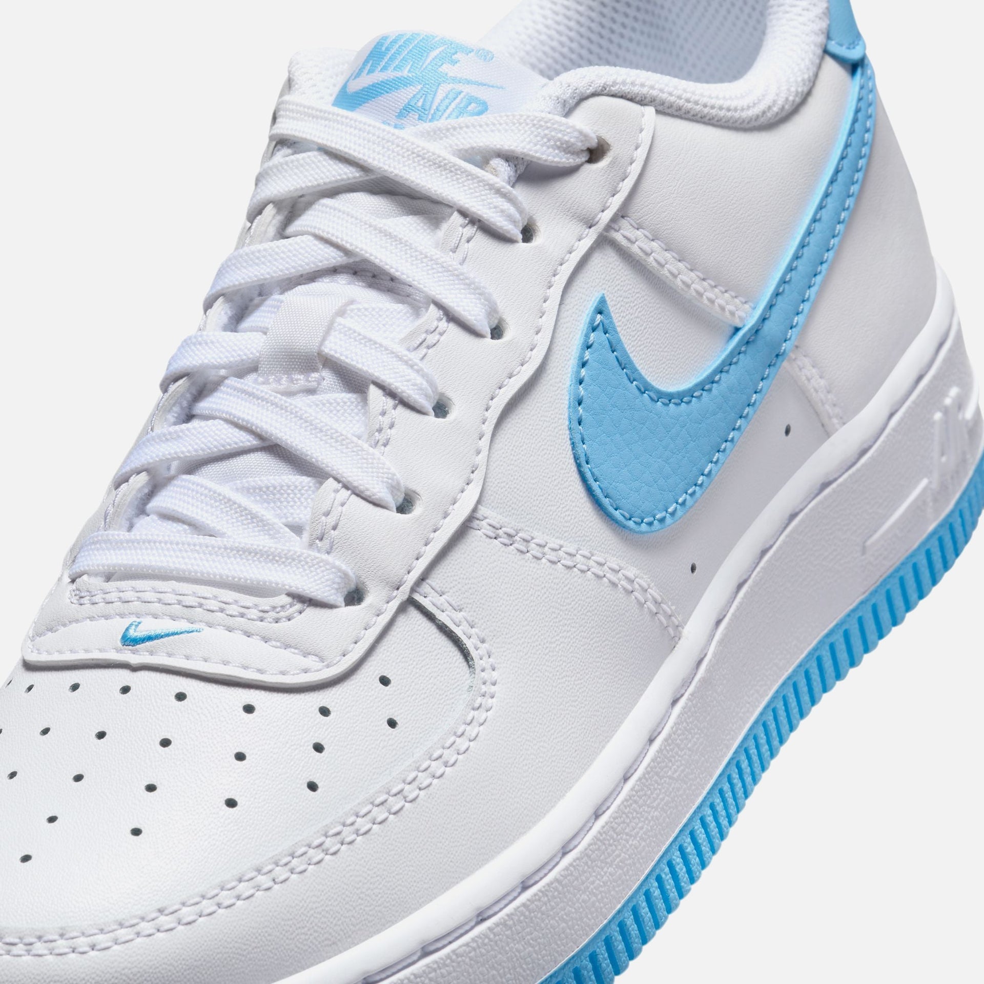 Nike GS Air Force 1 LV8 2 - White / Aquarius Blue / White