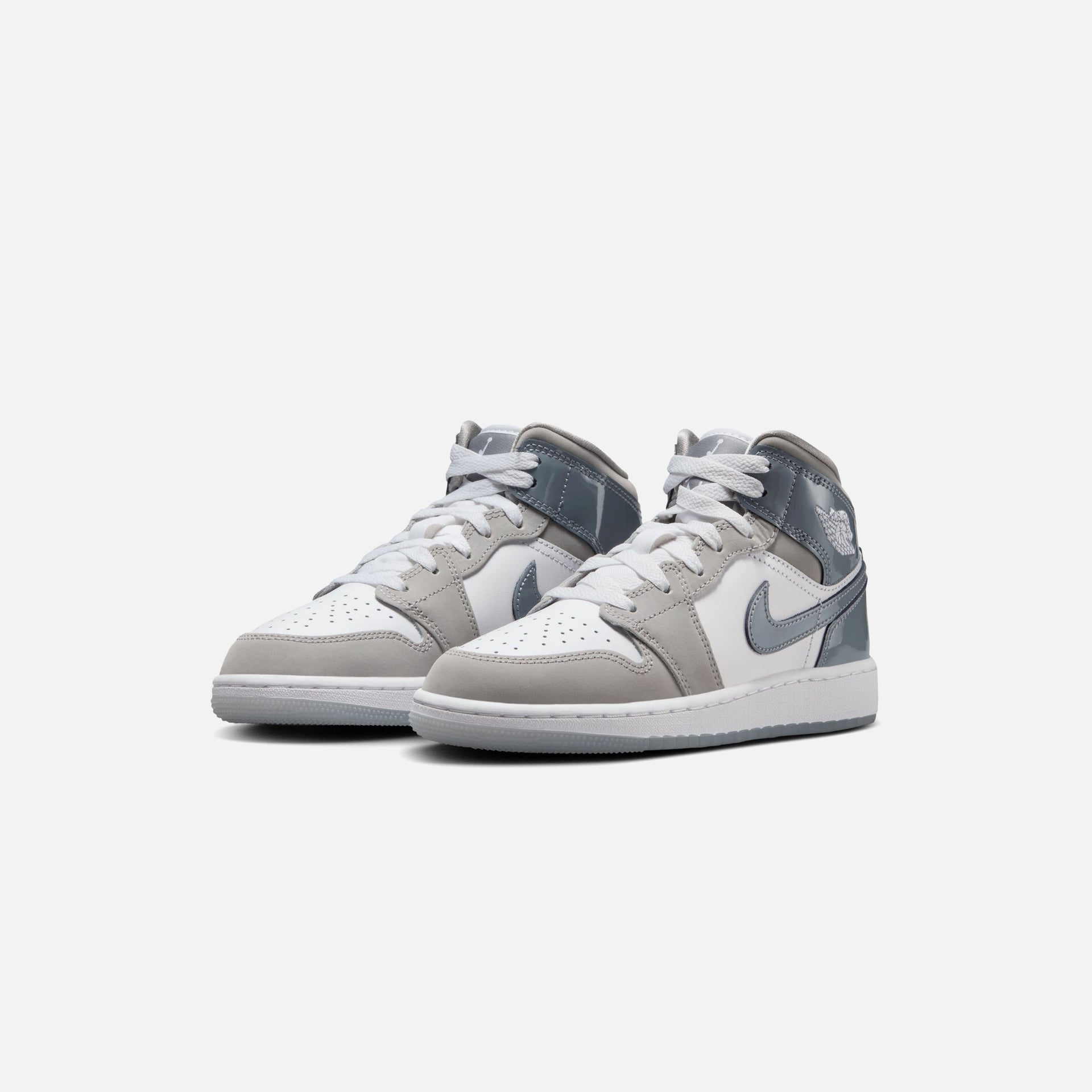Nike GS Air Jordan 1 Mid SE - White / Cool Grey / Med Grey