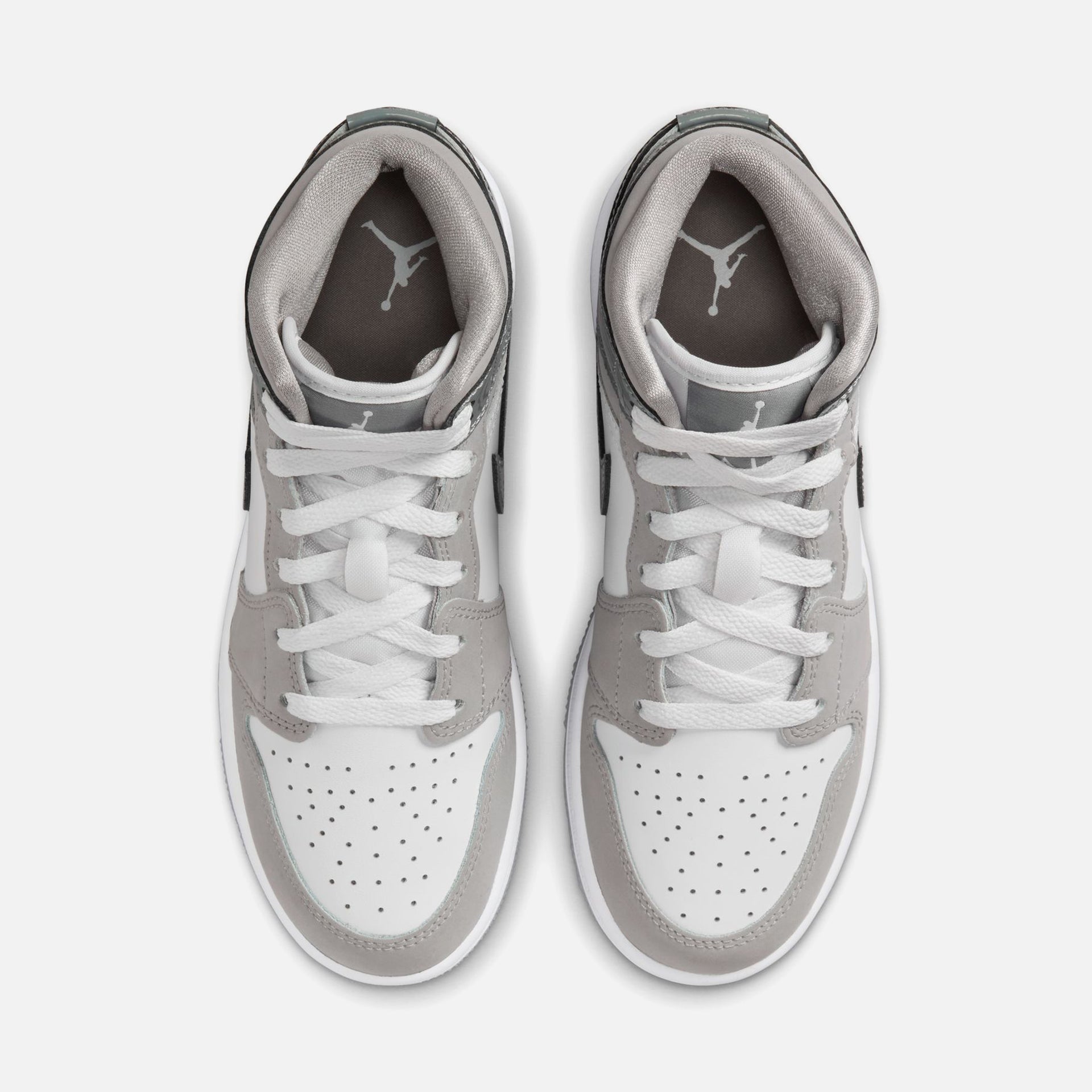 Nike GS Air Jordan 1 Mid SE - White / Cool Grey / Med Grey