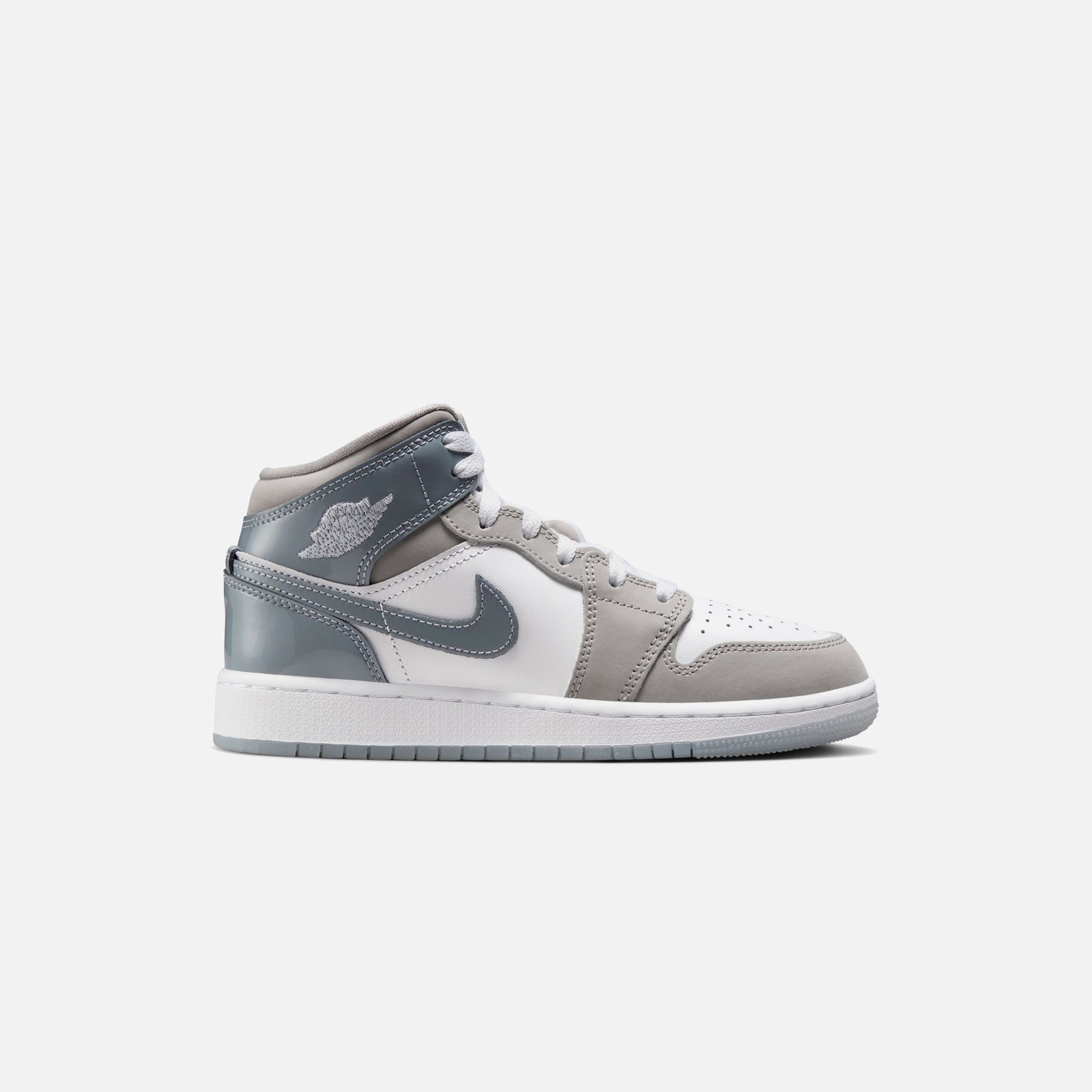 Nike GS Air Jordan 1 Mid SE - White / Cool Grey / Med Grey