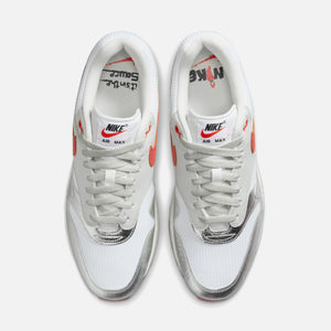 Nike Air Max 1 Premium NB1 - White / Chile Red / Metallic Silver