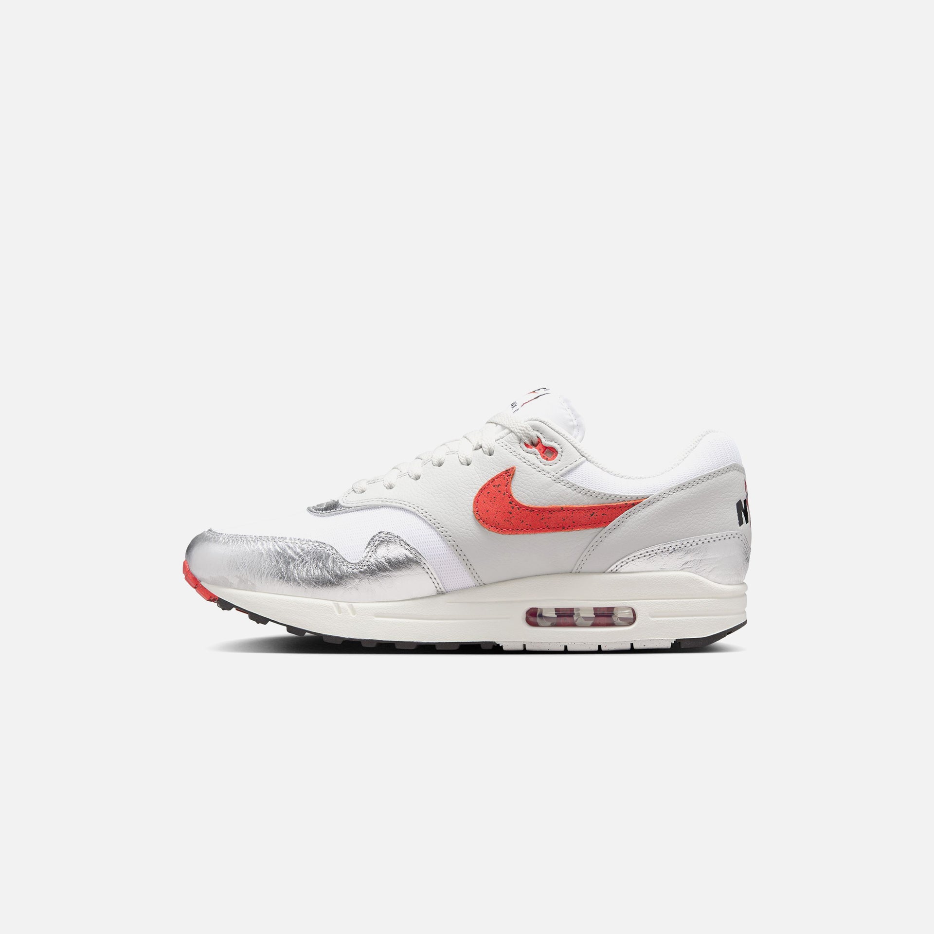 Nike Air Max 1 Premium NB1 - White / Chile Red / Metallic Silver