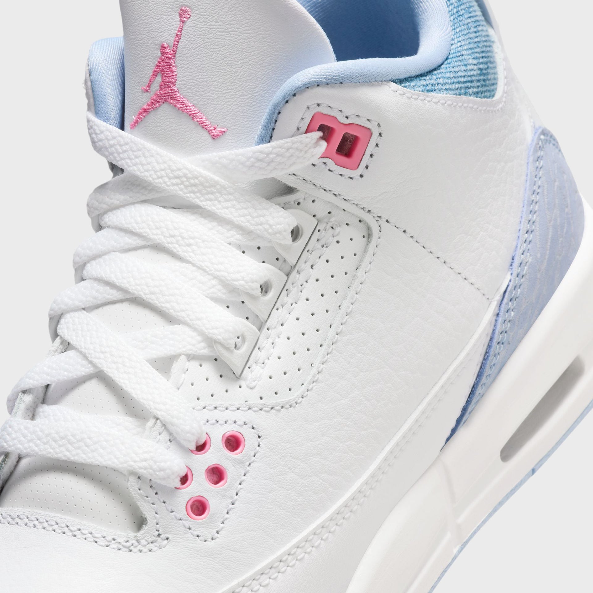 Nike GS Air Jordan 3 Retro - White / Cobalt Bliss / Football grey / Pink Glow