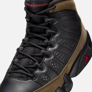 Jordan GS Air Jordan 9 Retro - Black / Light Olive / Varsity Red