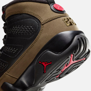 Jordan GS Air Jordan 9 Retro - Black / Light Olive / Varsity Red