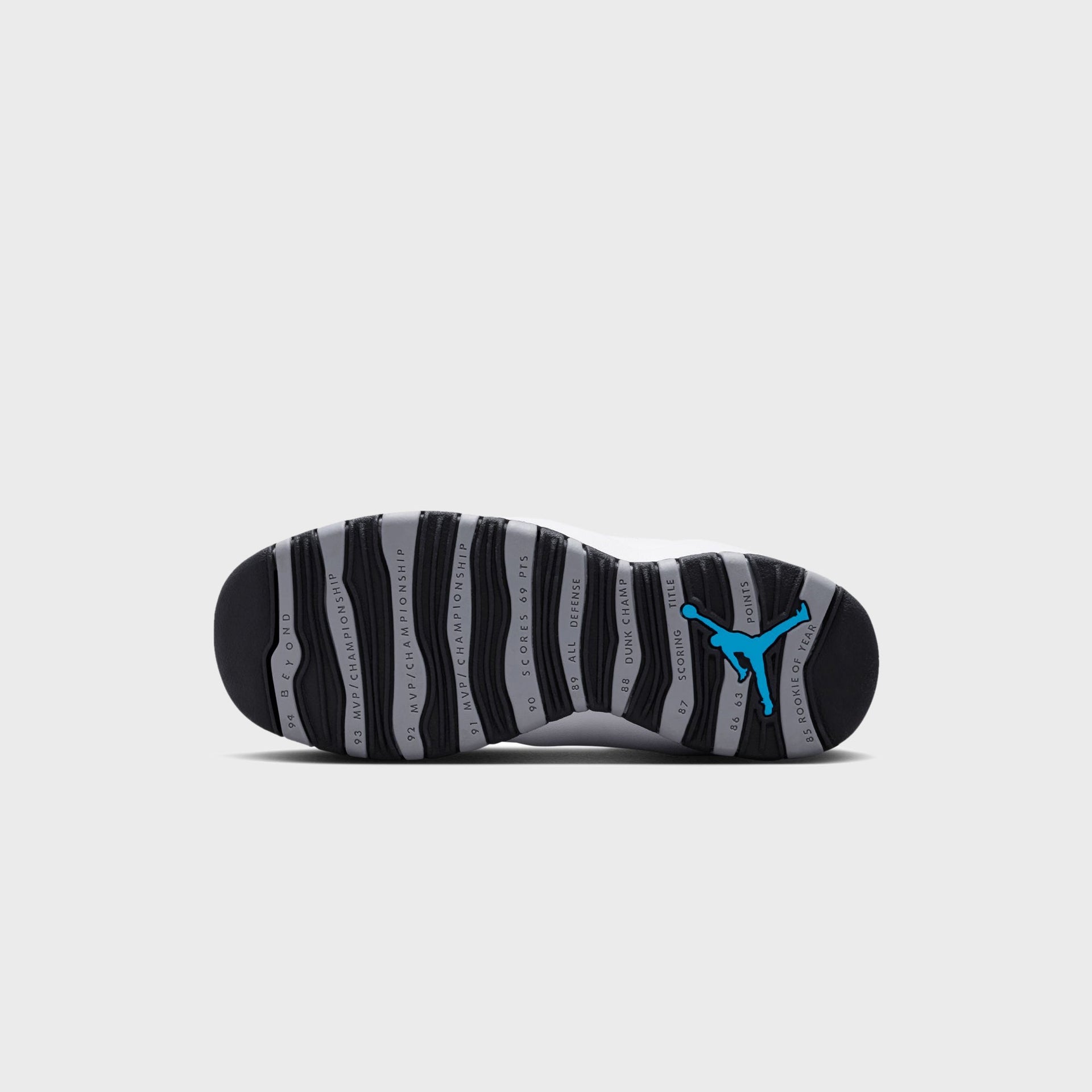 Jordan GS Air Jordan 10 Retro - White / Black / Light Steel Grey / Dark Powder Blue