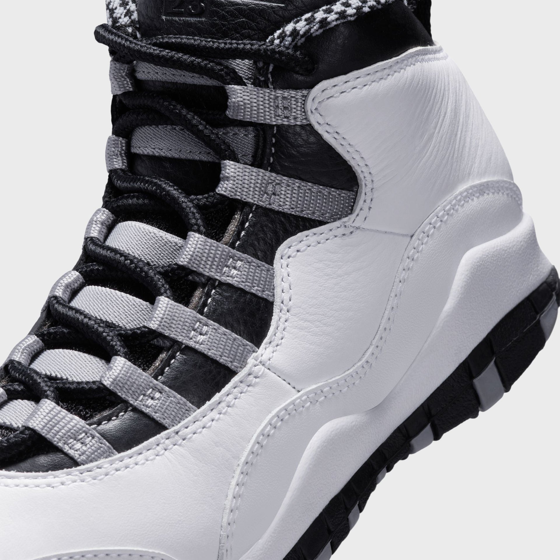 Jordan GS Air Jordan 10 Retro - White / Black / Light Steel Grey / Dark Powder Blue