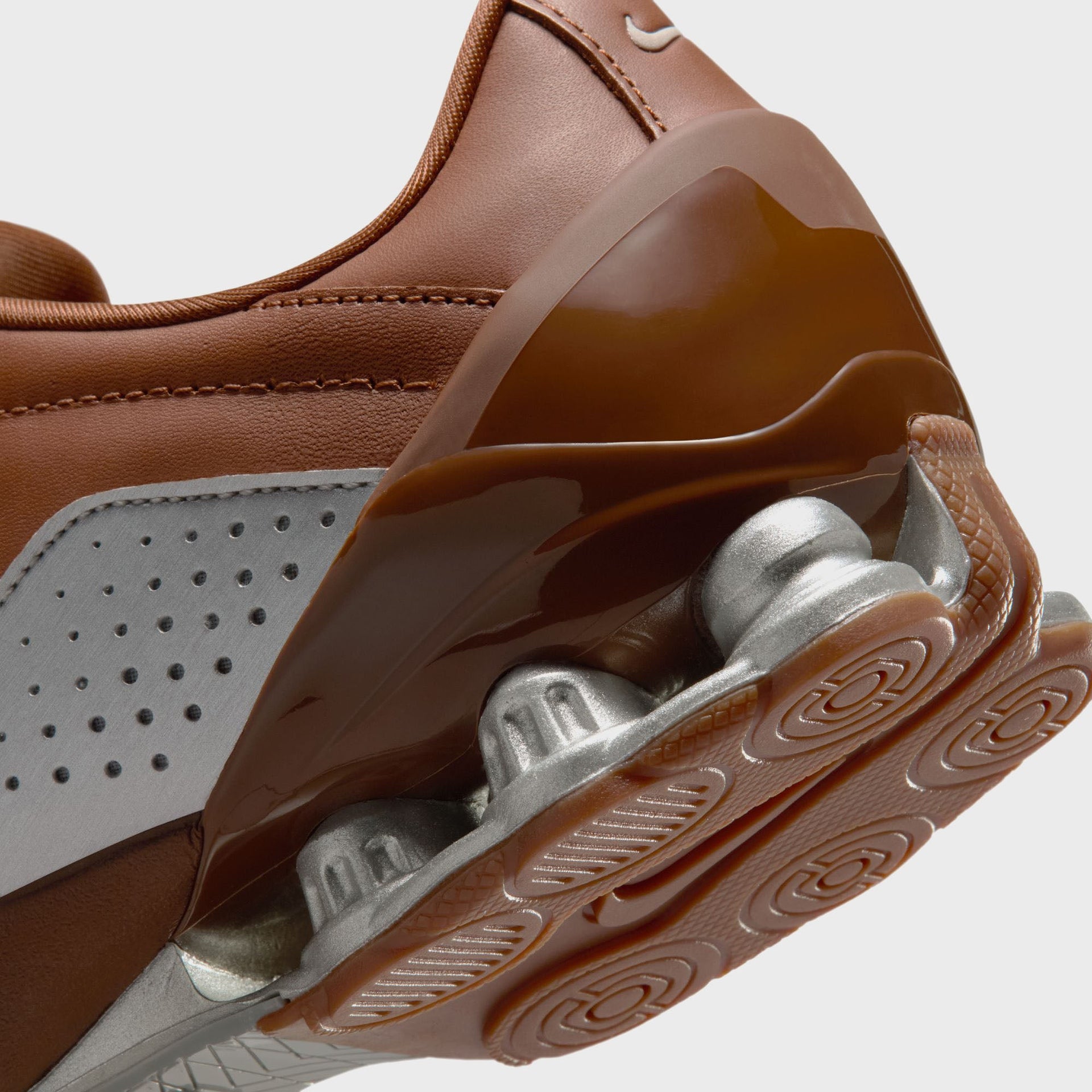Nike T90 Shox Magia Qs - Pecan / Metallic Silver / Rustic / Gum Med Brown