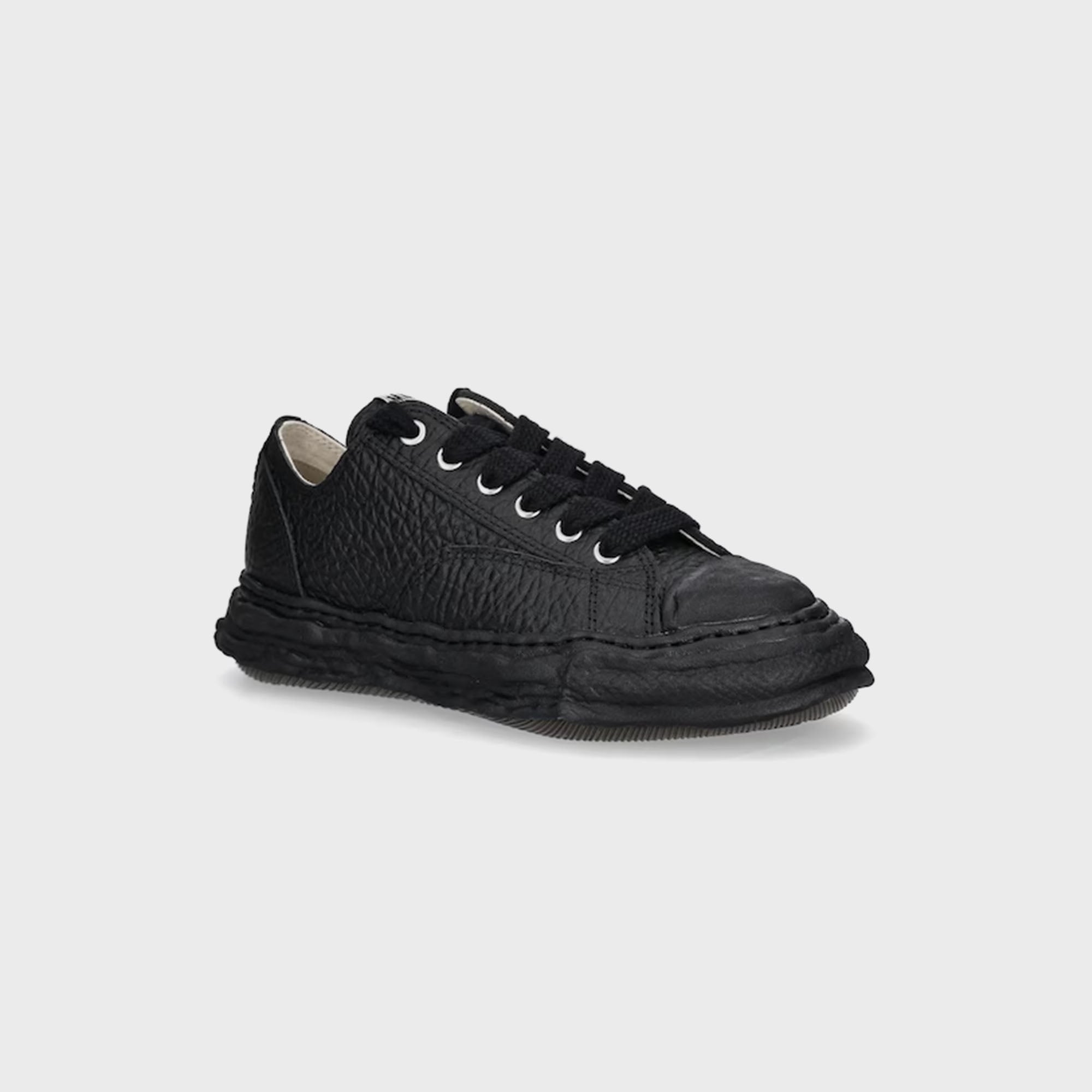 Mihara Yasuhiro Hank Bleach Denim Low Top Sneakers - Black / Hank