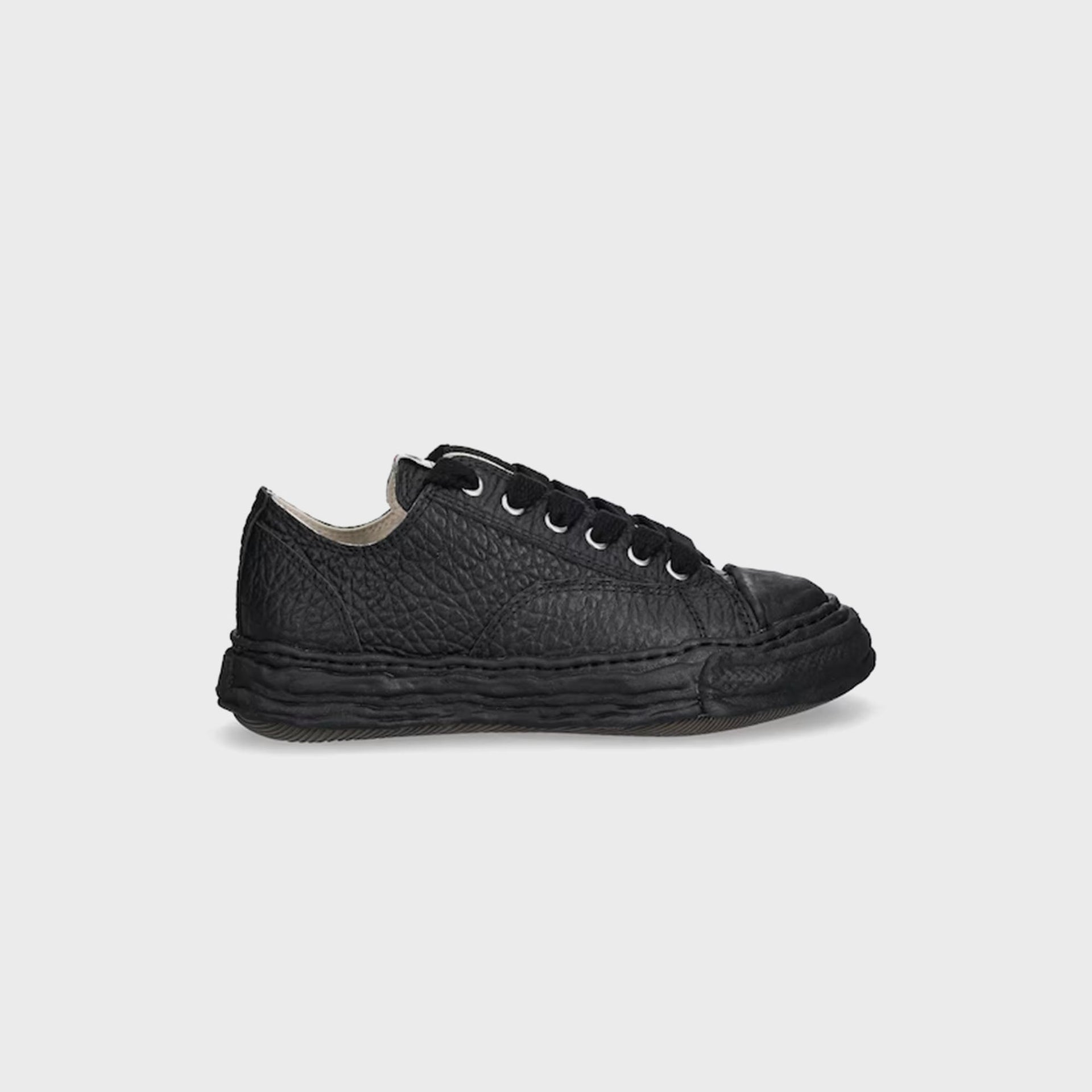 Mihara Yasuhiro Peterson 23 Original Sole Monster Leather Low Top Sneaker - Black / Black