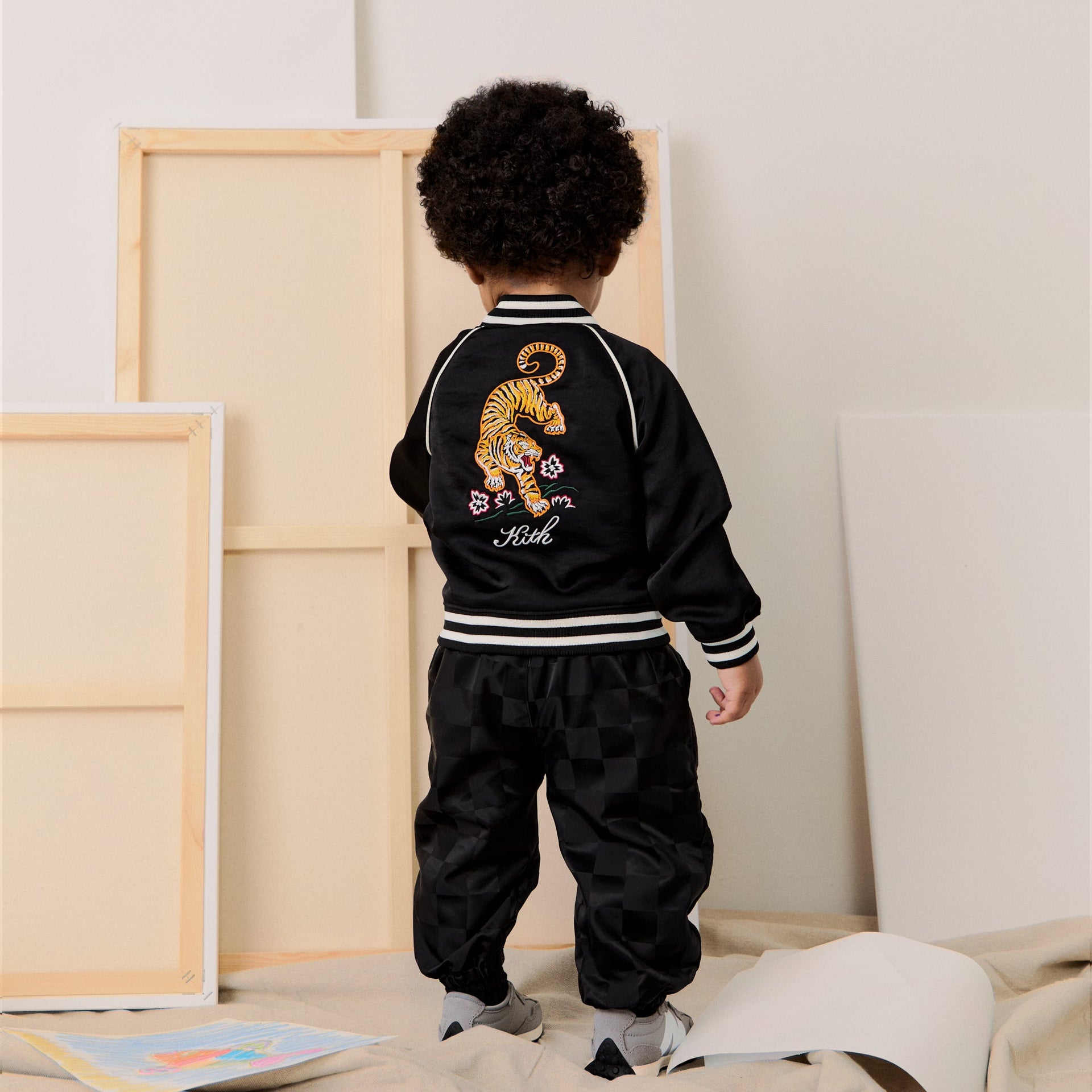 Kith Baby Satin Tiger Souvenir Jacket - Black