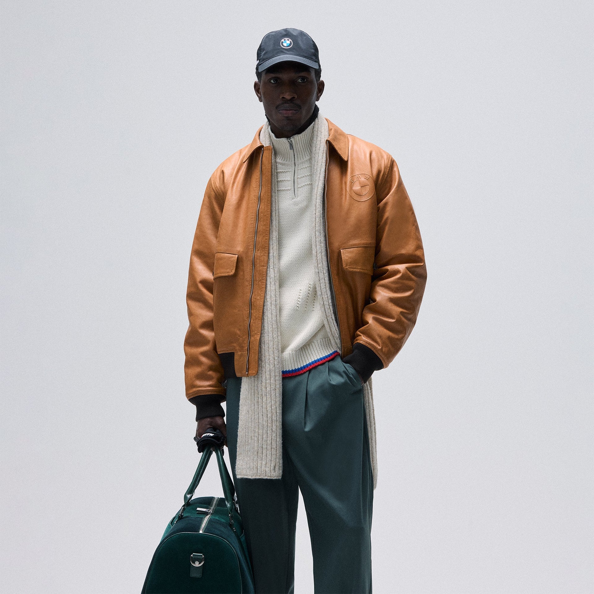 Kith for BMW Leather Hawthorne Flight Jacket - Desert