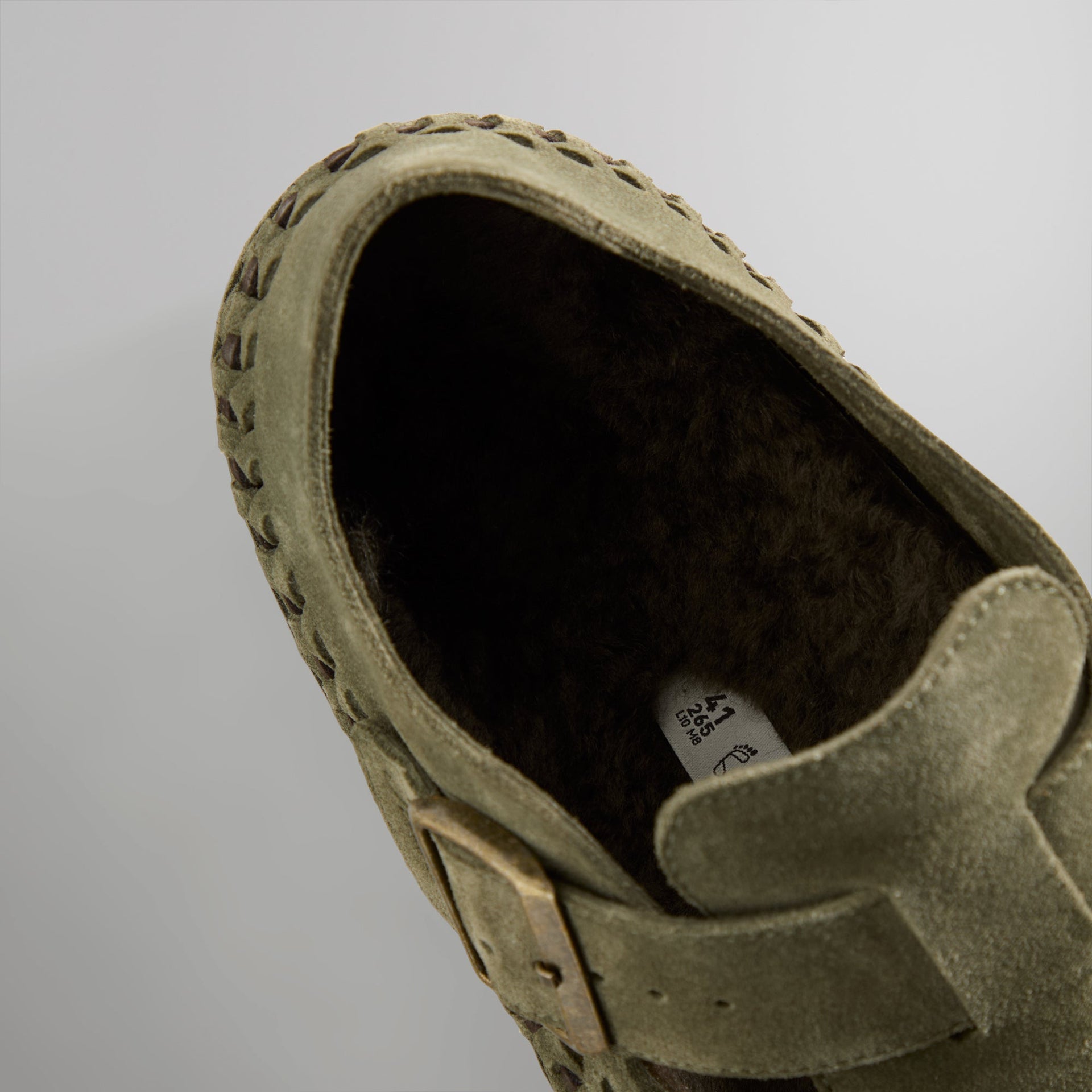 Kith for Birkenstock London Braided Shearling - Olive Night