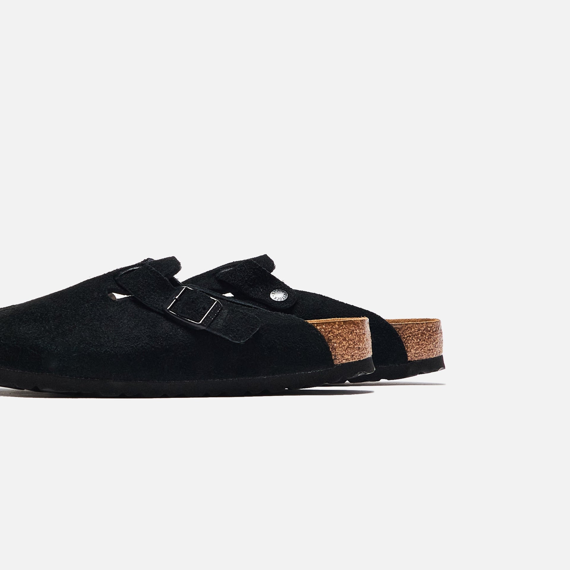 Birkenstock Boston Soft Footbed - Black Suede