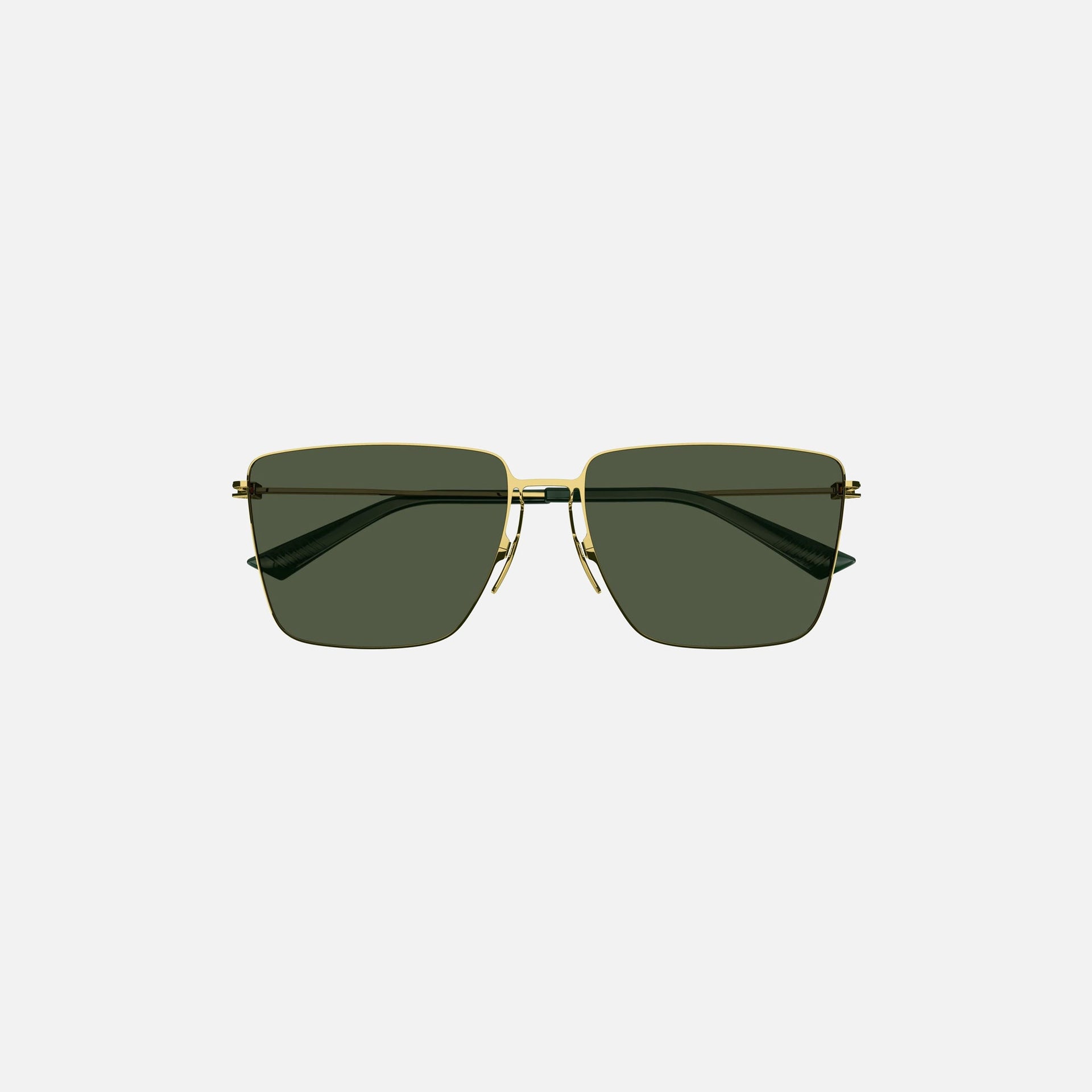 Lunettes de soleil Bottega Veneta à monture métallique sans contour - Vertes