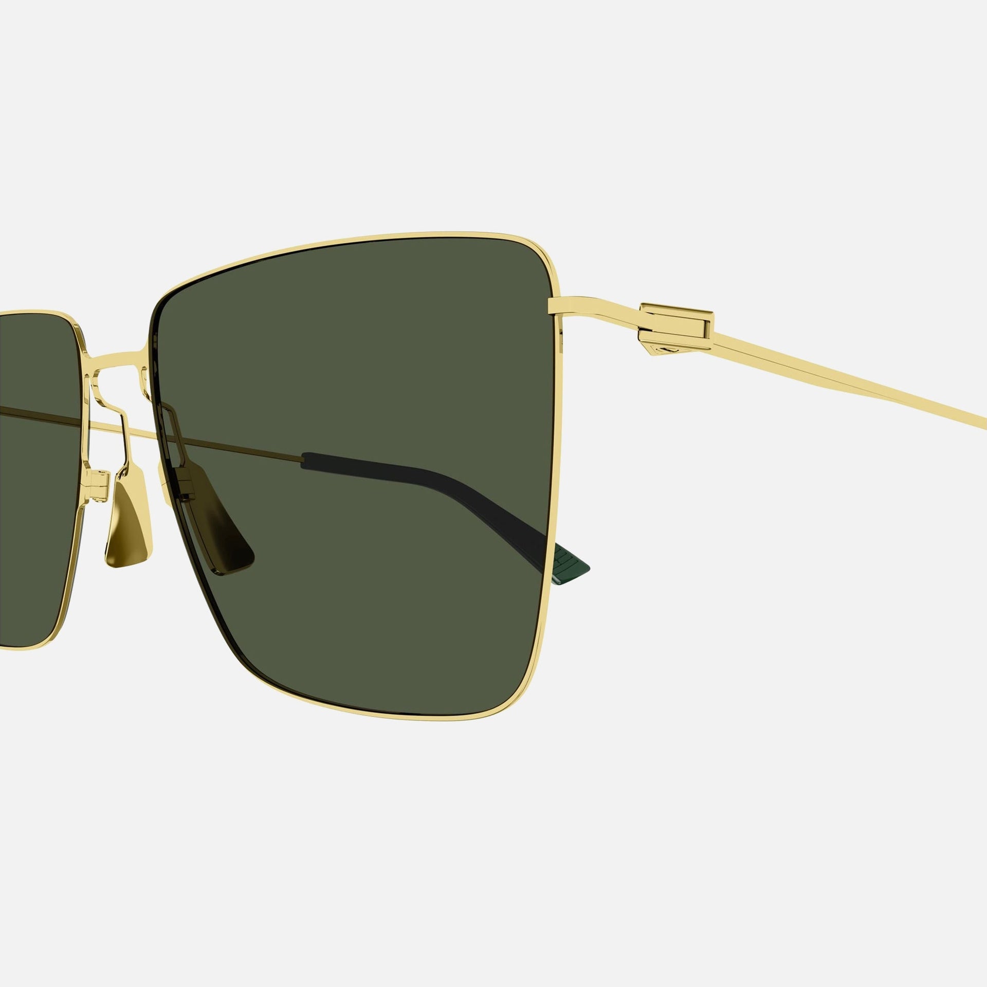 Lunettes de soleil Bottega Veneta à monture métallique sans contour - Vertes