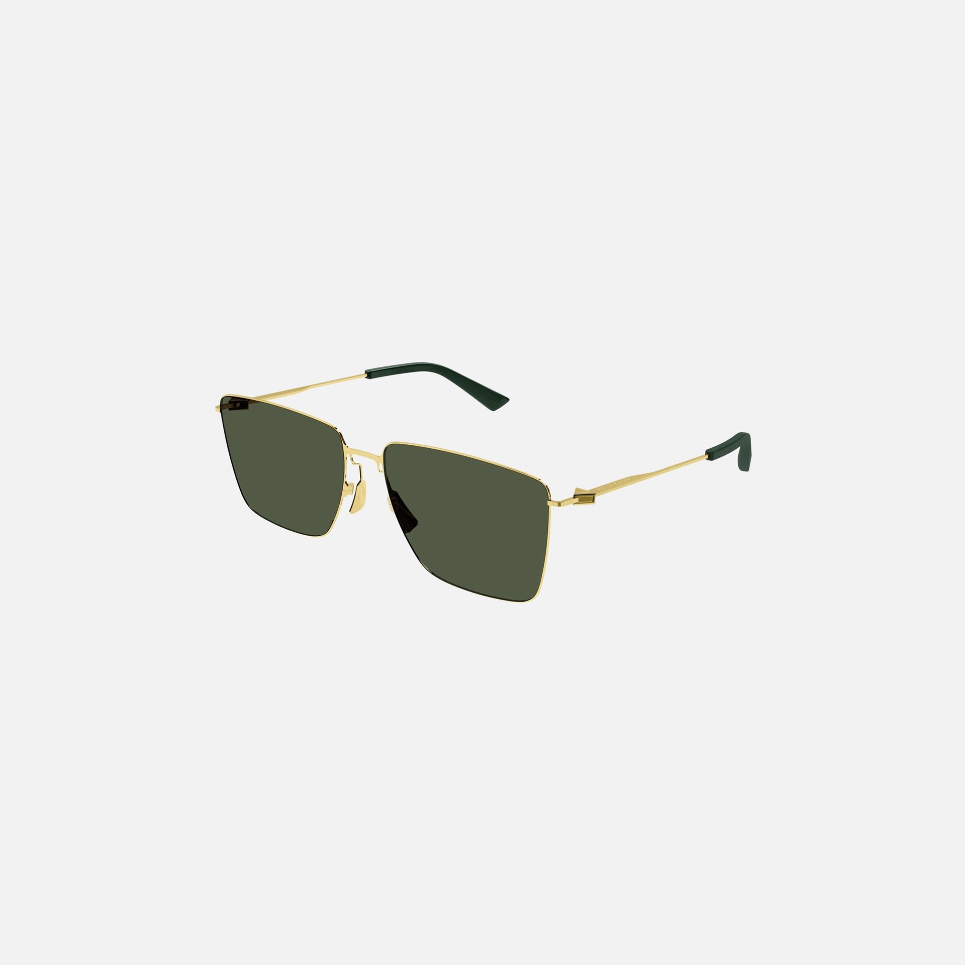 Lunettes de soleil Bottega Veneta à monture métallique sans contour - Vertes