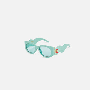 Casablanca Acetate & Metal Oval Wave Sunglasses - Mint