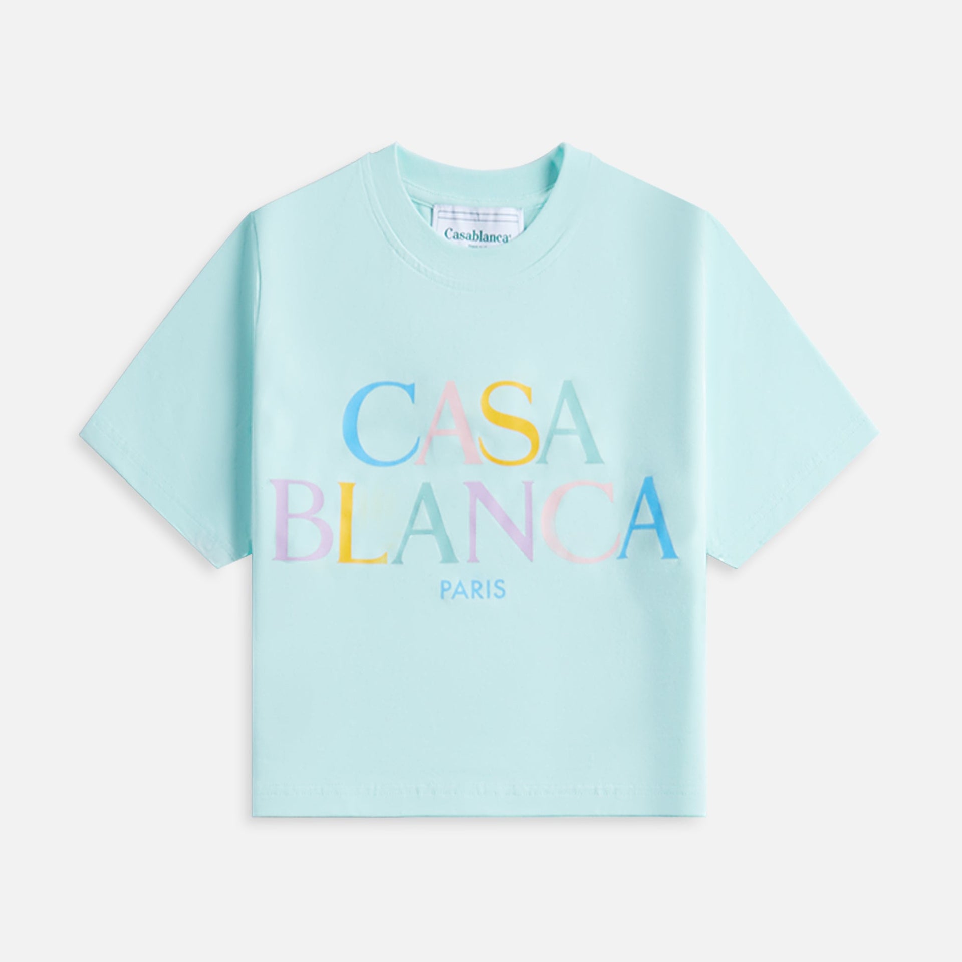 Casablanca Stacked Logo Printed Baby Tee - Blue