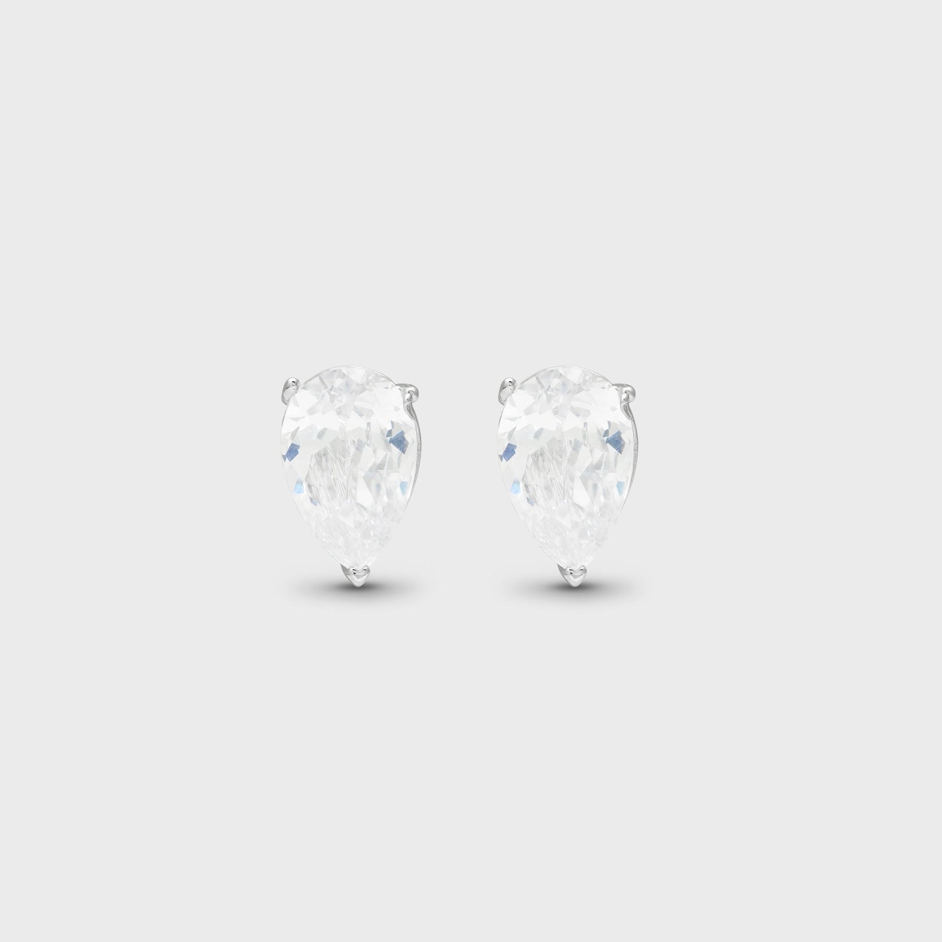 Crystal Haze Pear Shaped Studs - Clear