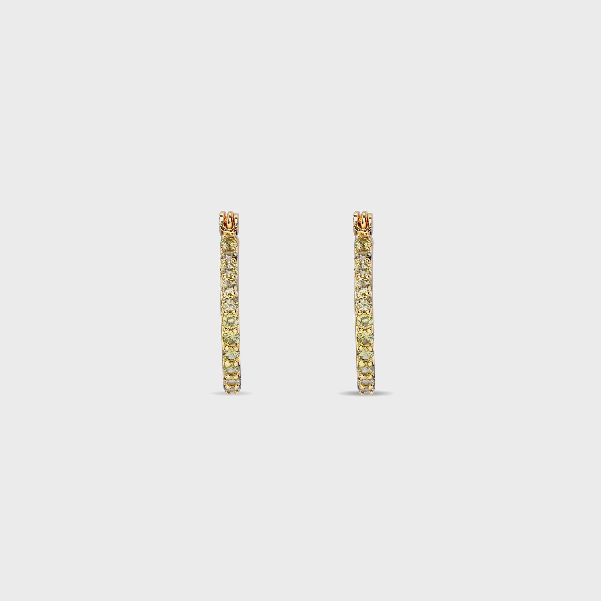 Crystal Haze Serena Small Hoops - Olive