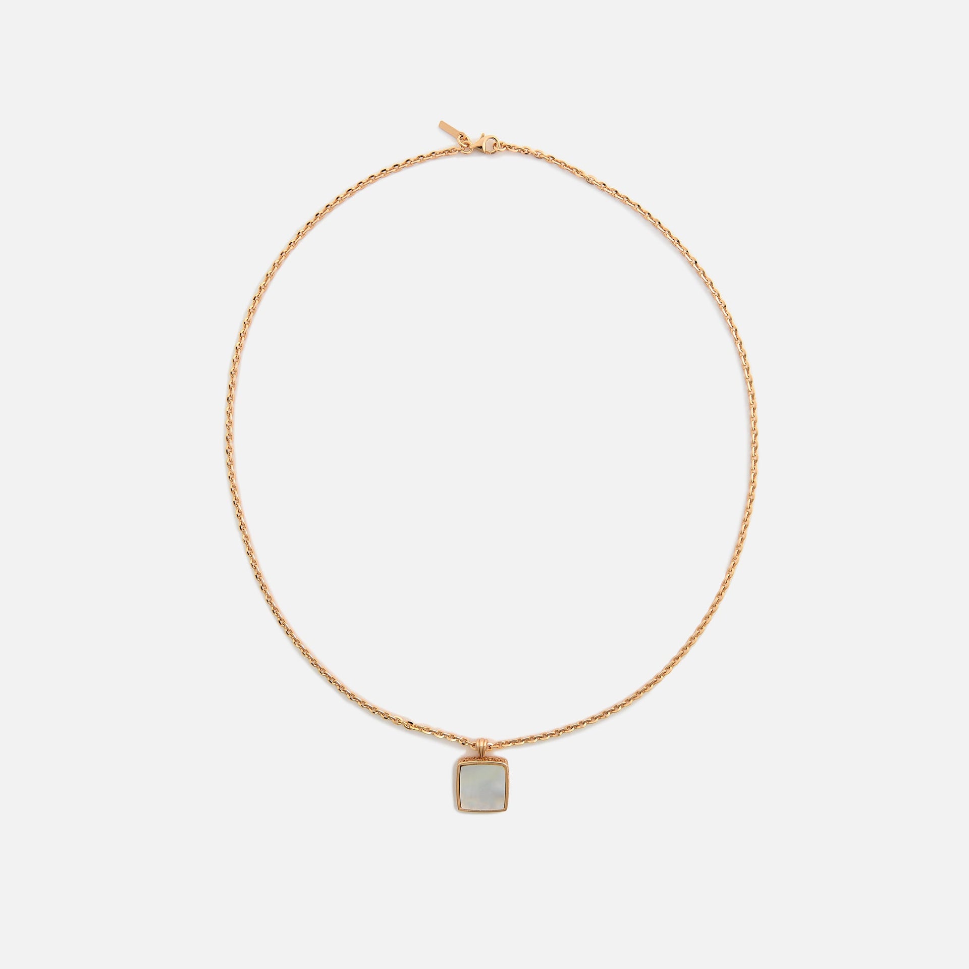 Emanuele Bicocchi Gold Square Mother of Pearl Amulet Necklace - Gold