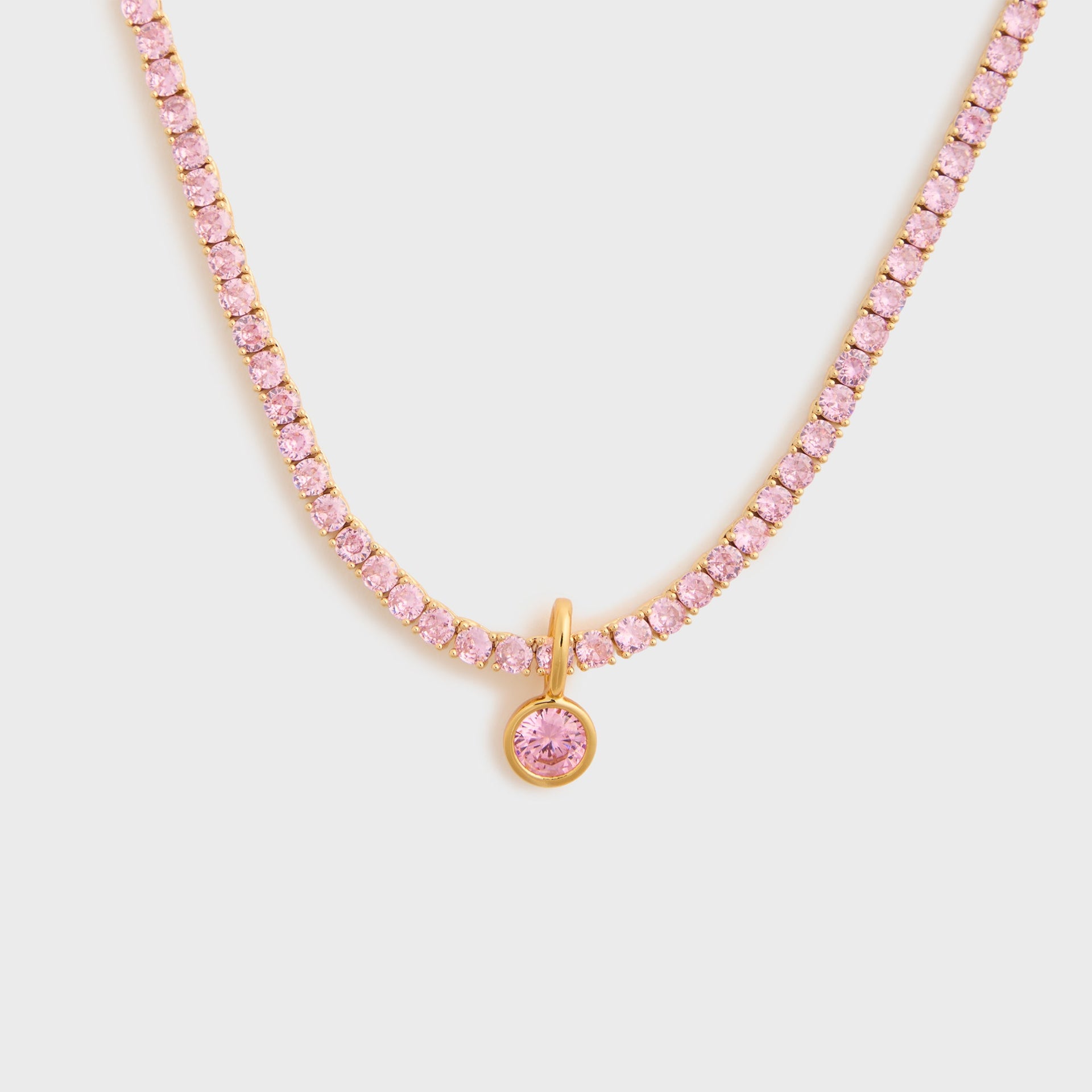 Crystal Haze Round Charm - Bubblegum Pink