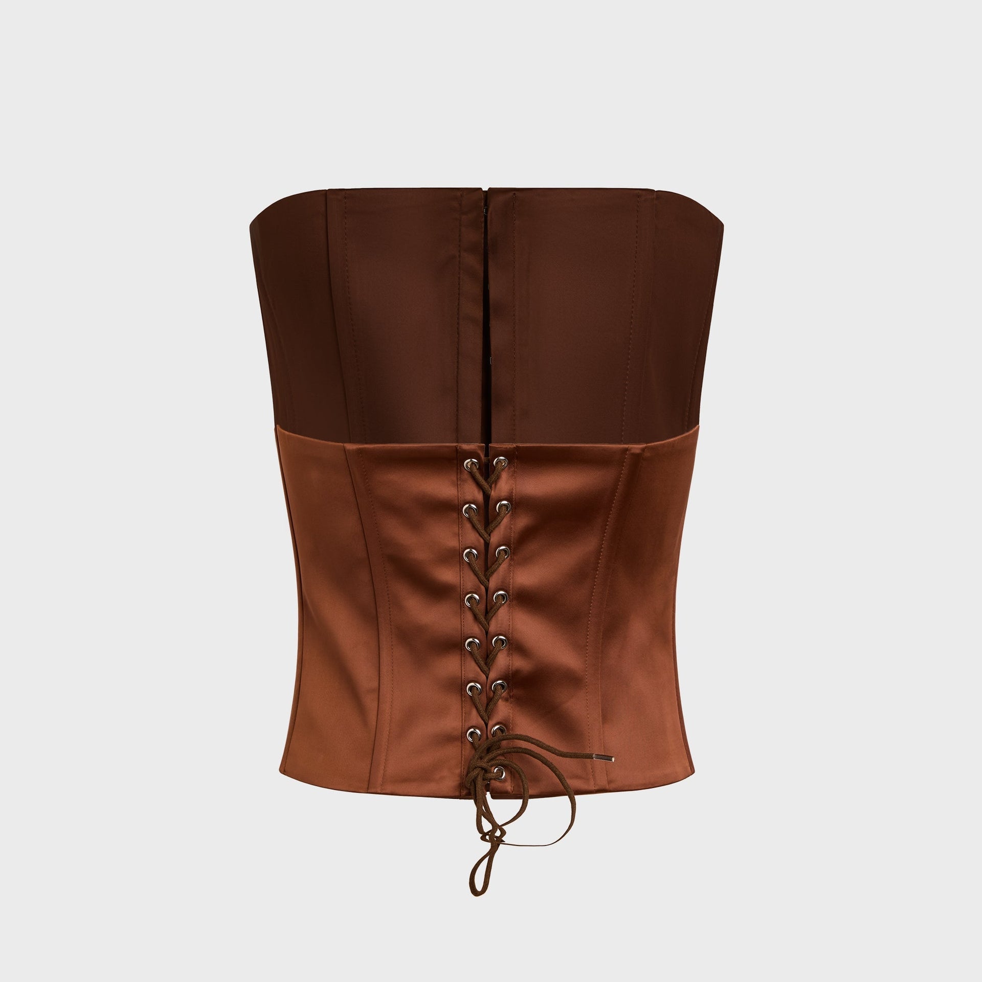 GUIZIO Satin Corset - Brown