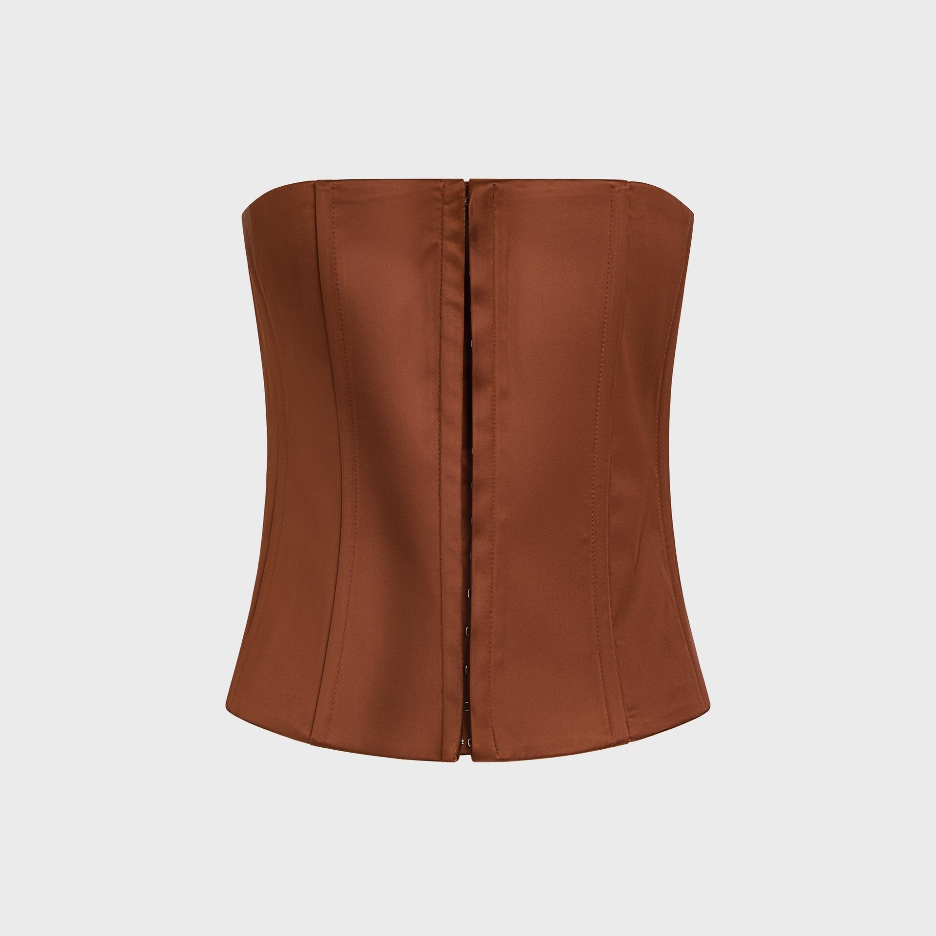 GUIZIO Satin Corset - Brown