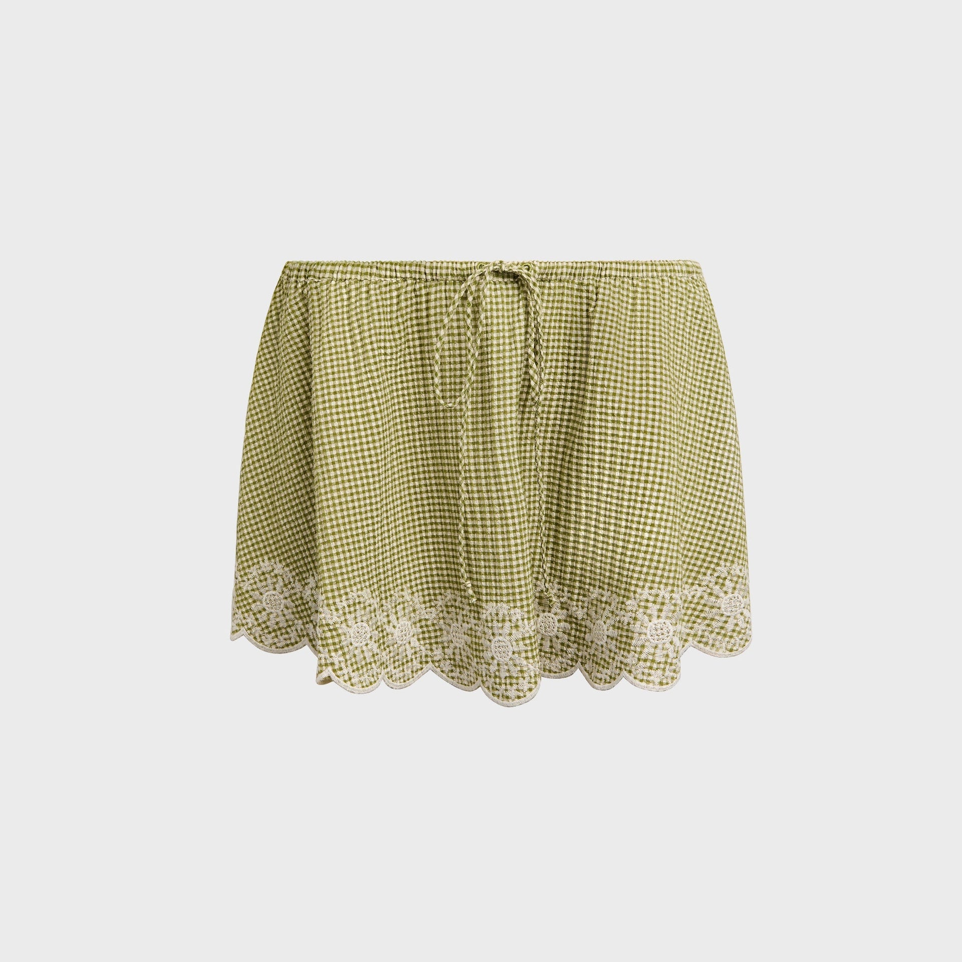 GUIZIO Maelle Gingham Mini Skirt - Green