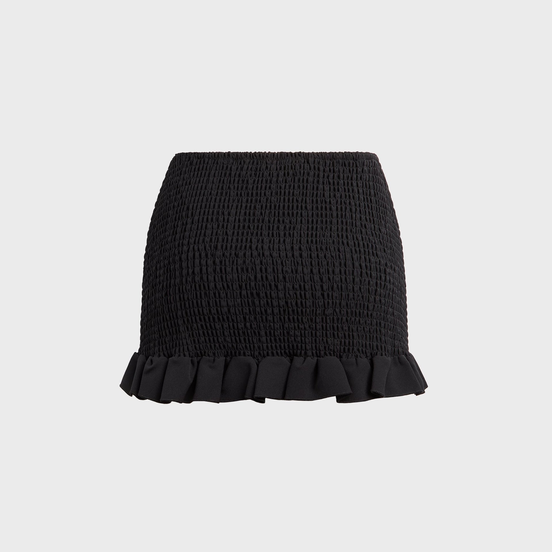 GUIZIO Constance Smocked Skirt - Black