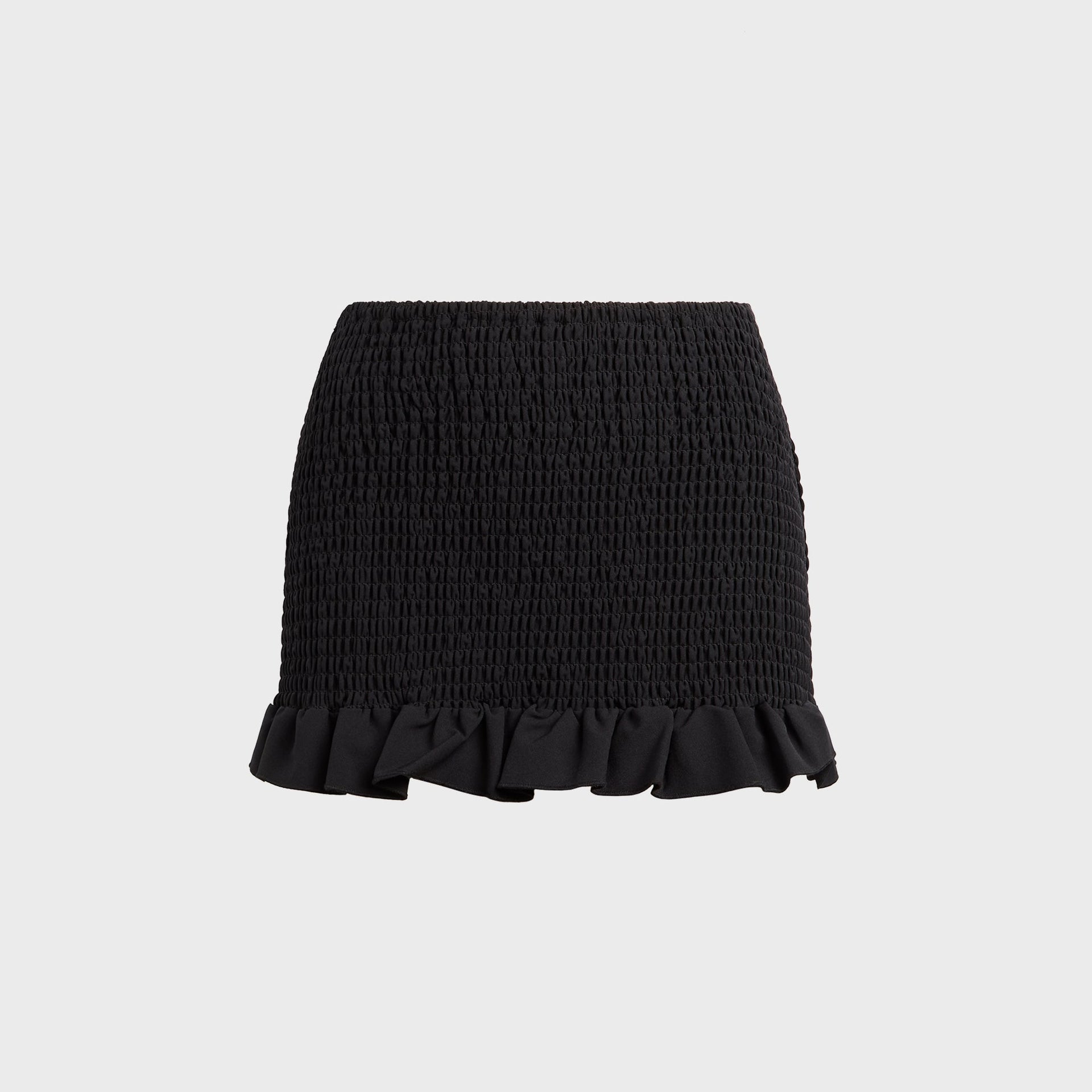 GUIZIO Constance Smocked Skirt - Black