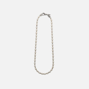 Emanuele Bicocchi Small Pearl Necklace With Spacers - Silver