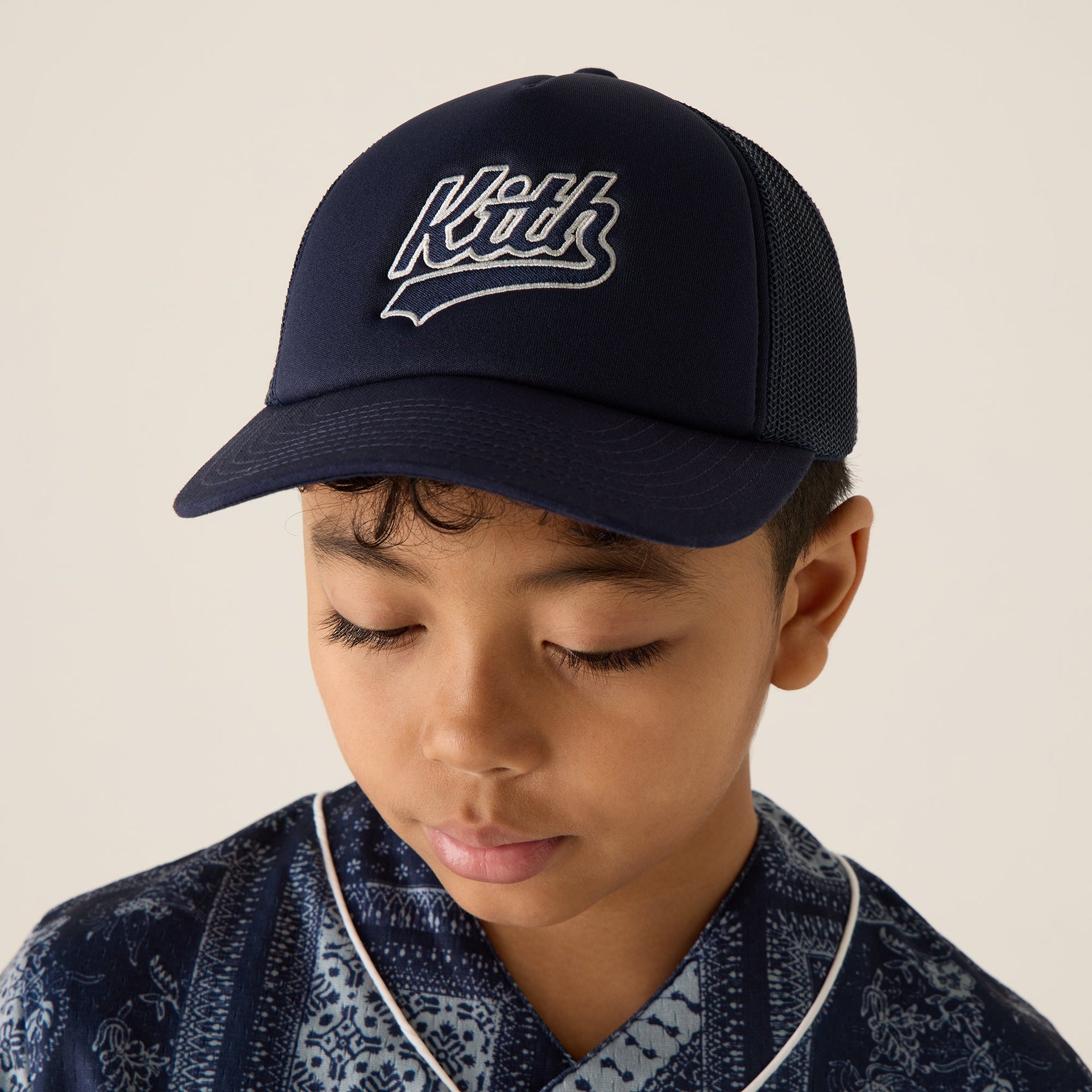 Kith Kids Varsity Logo Trucker Hat - Vista