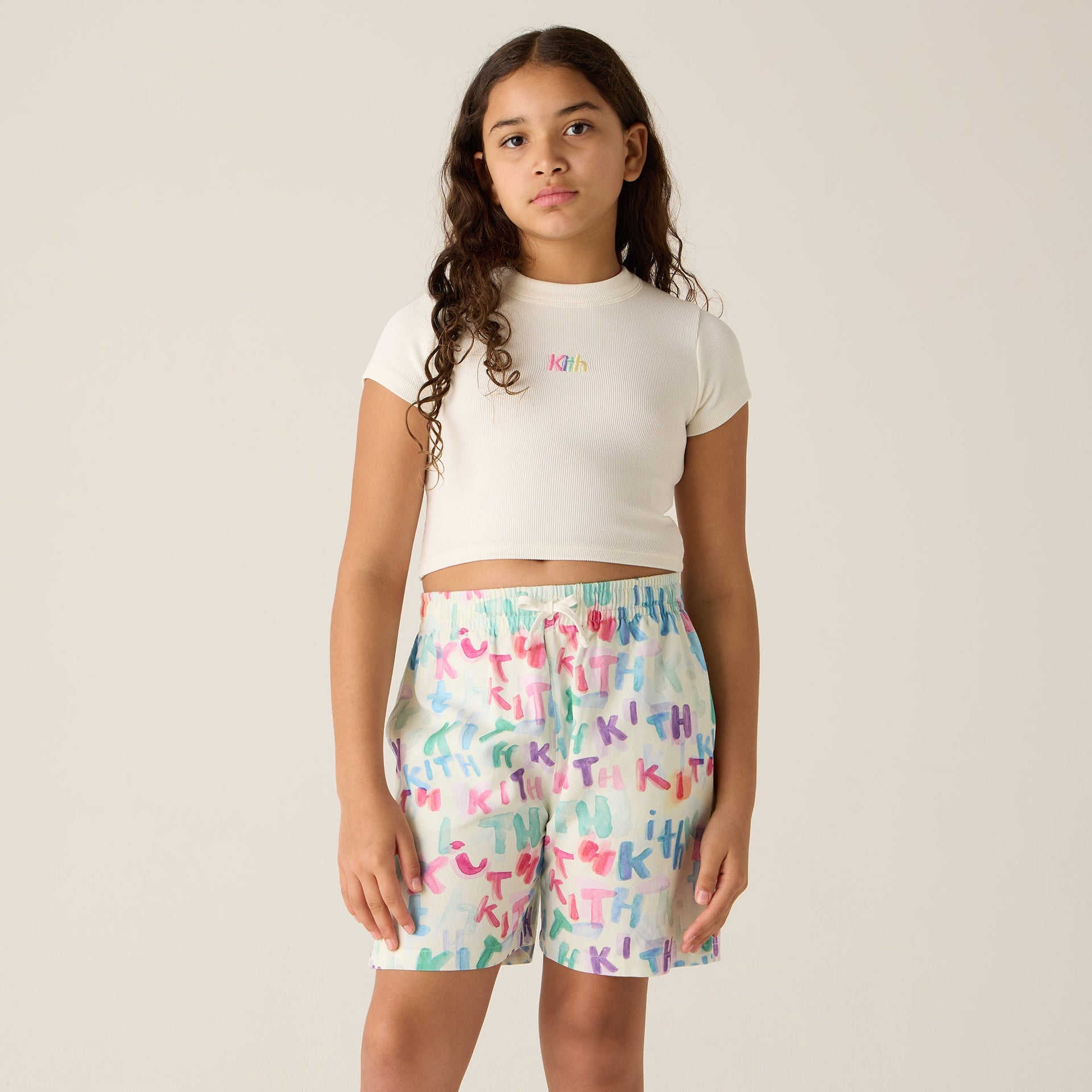 Kith Kids Watercolor Camp Short - White
