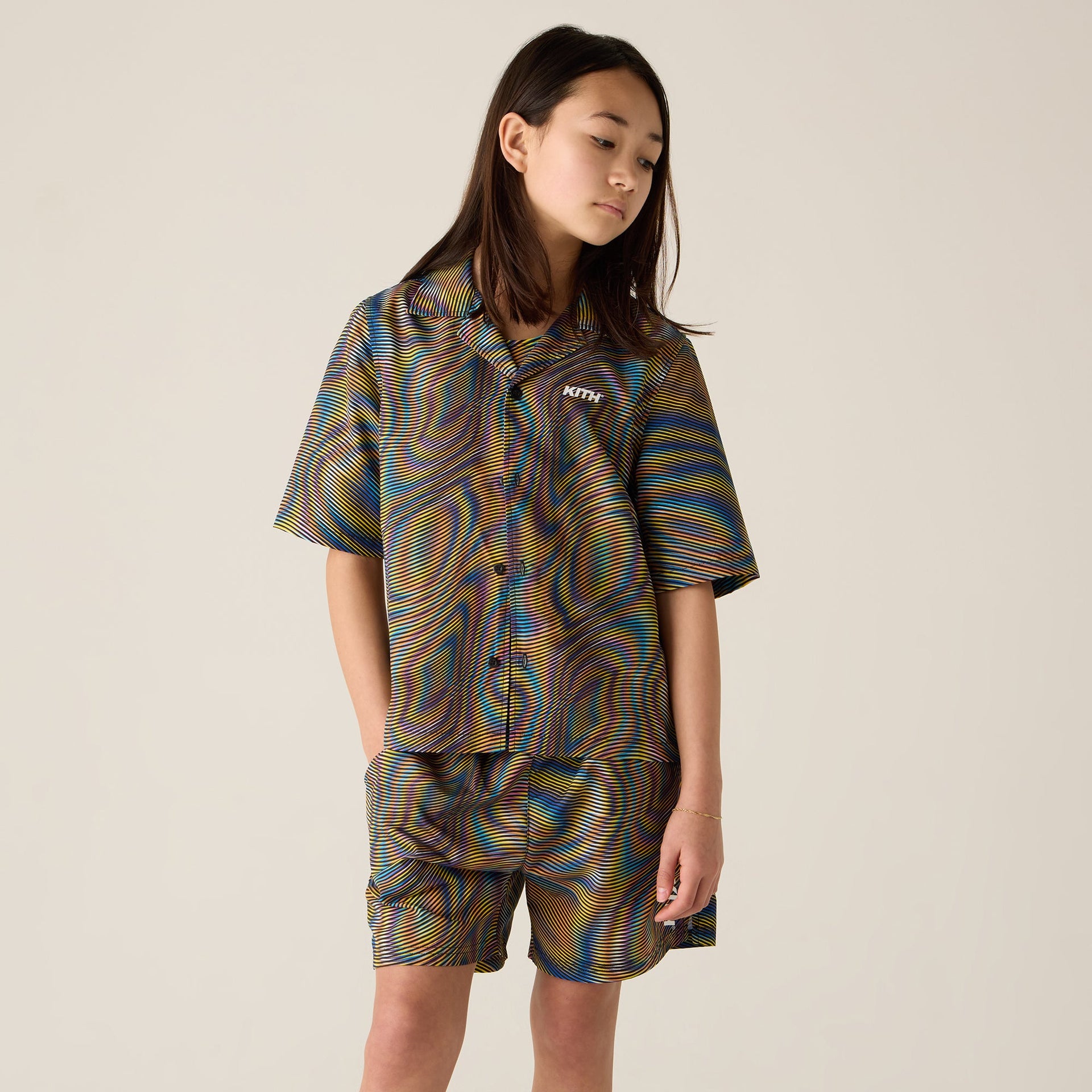 Kith Kids Moire Camp Shirt - Black