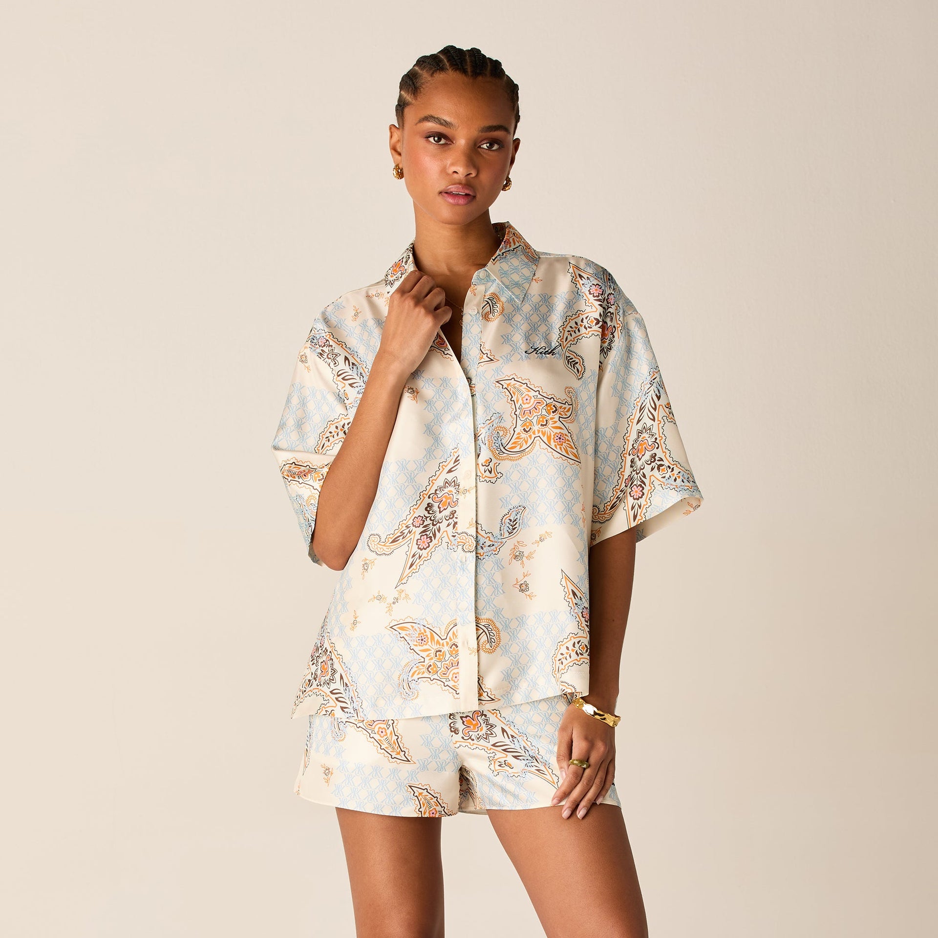 Kith Women Mari Crest Paisley Shirt - Silk