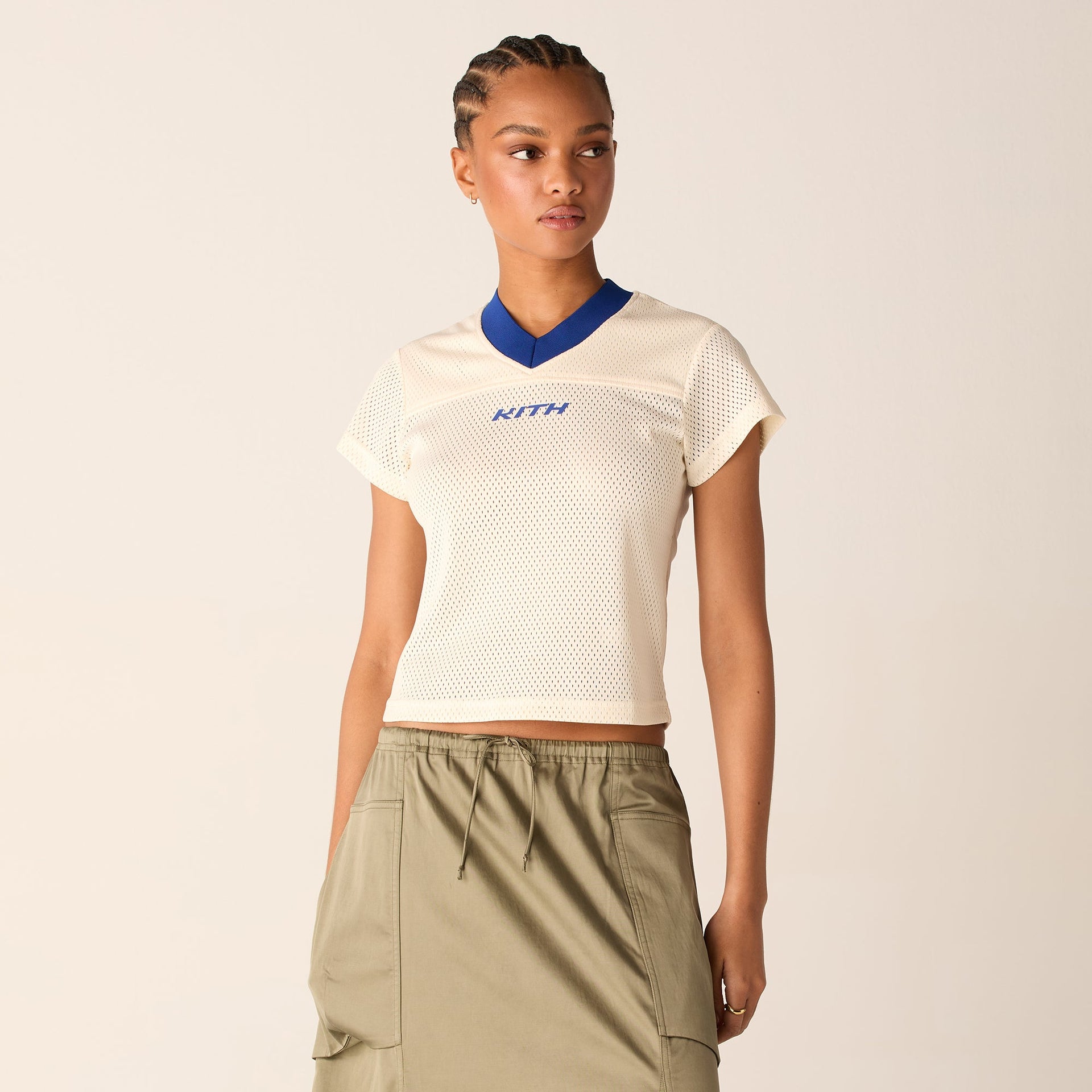 Kith Women Nicci Mesh Football Jersey - Sandrift