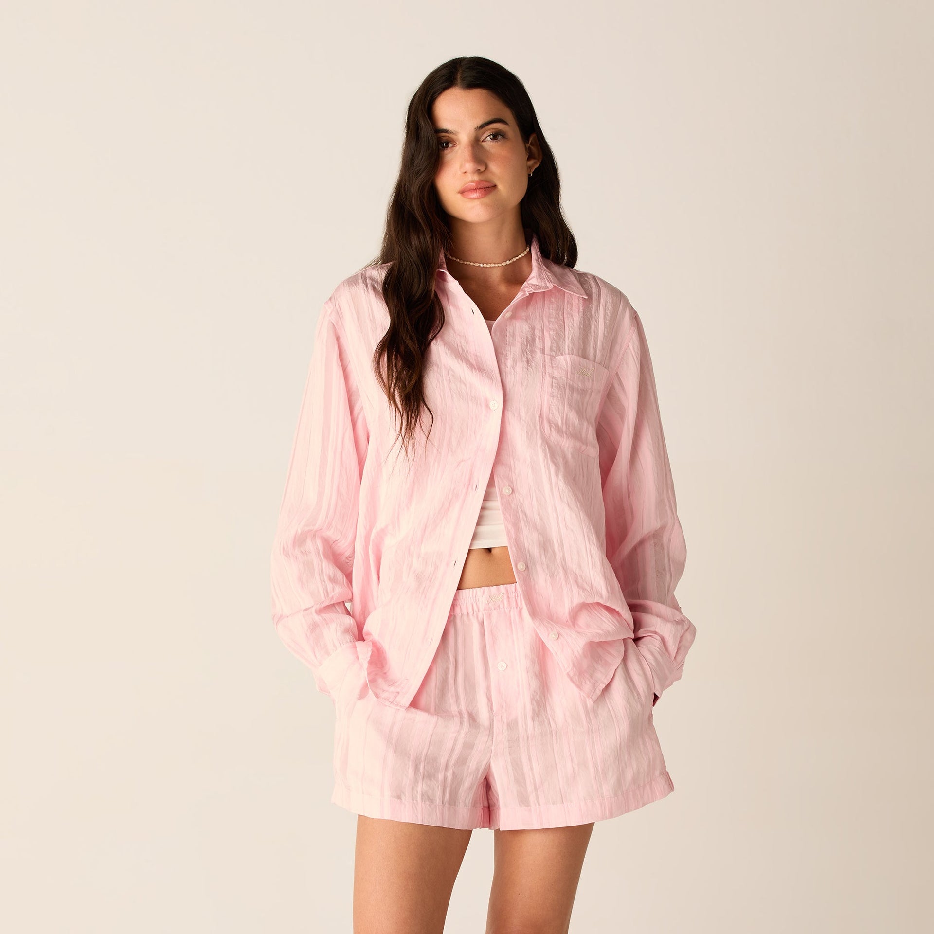 Kith Women Ora II Sheer Stripe Shirt - Abelia