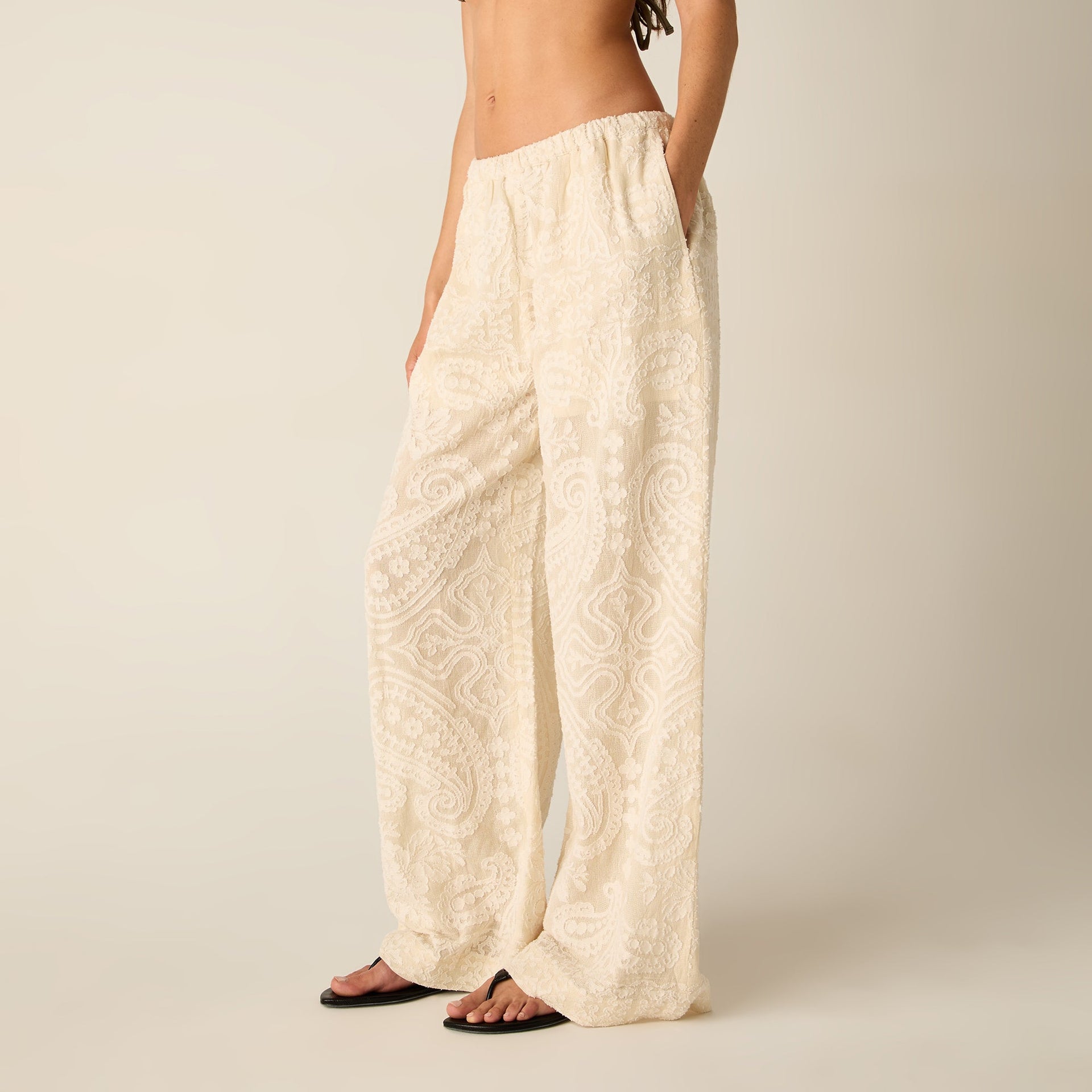 Kith Women Ida Paisley Gauze Pant - Waffle