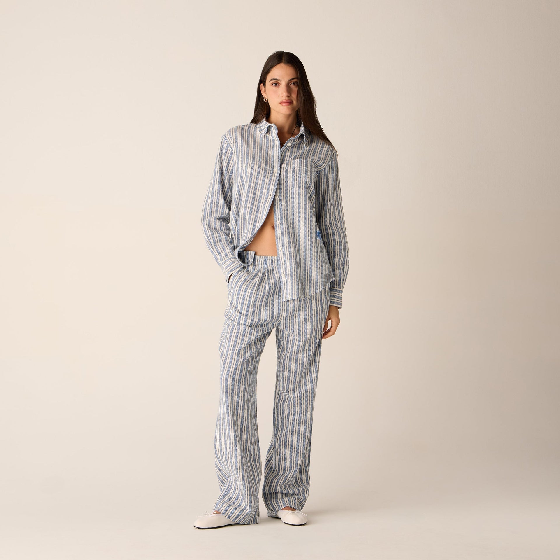 Kith Women Ora II Dobby Stripe Shirt - Royal