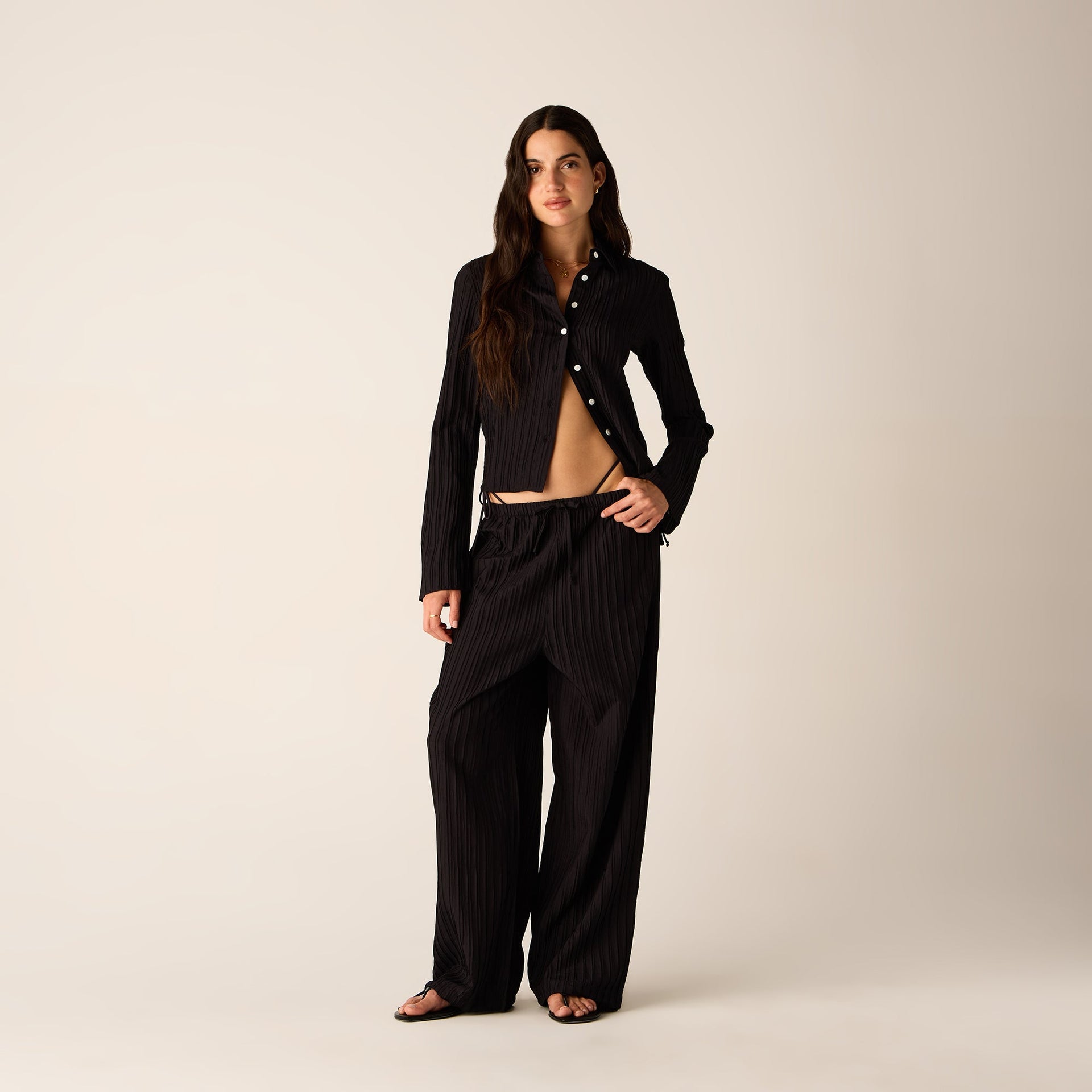 Kith Women Kavi II Plisse Drawstring Pant - Ink