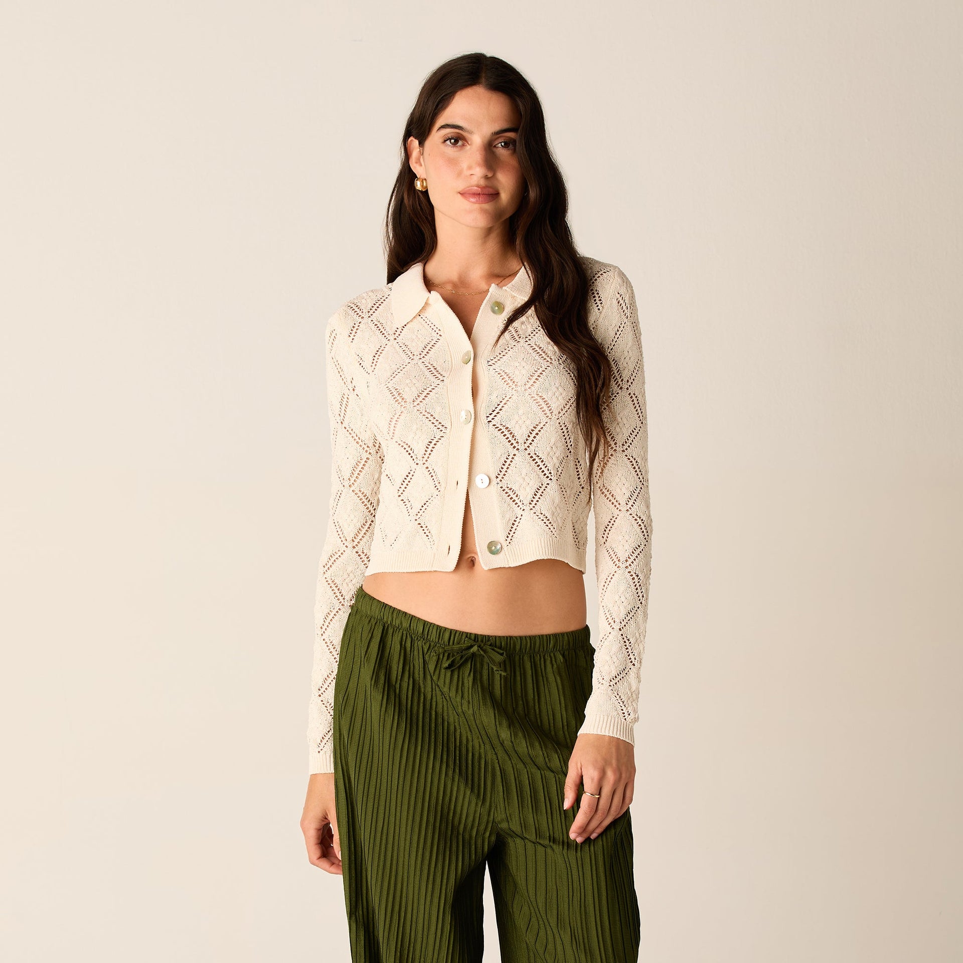 Kith Women Tori Crochet Knit Top - Silk
