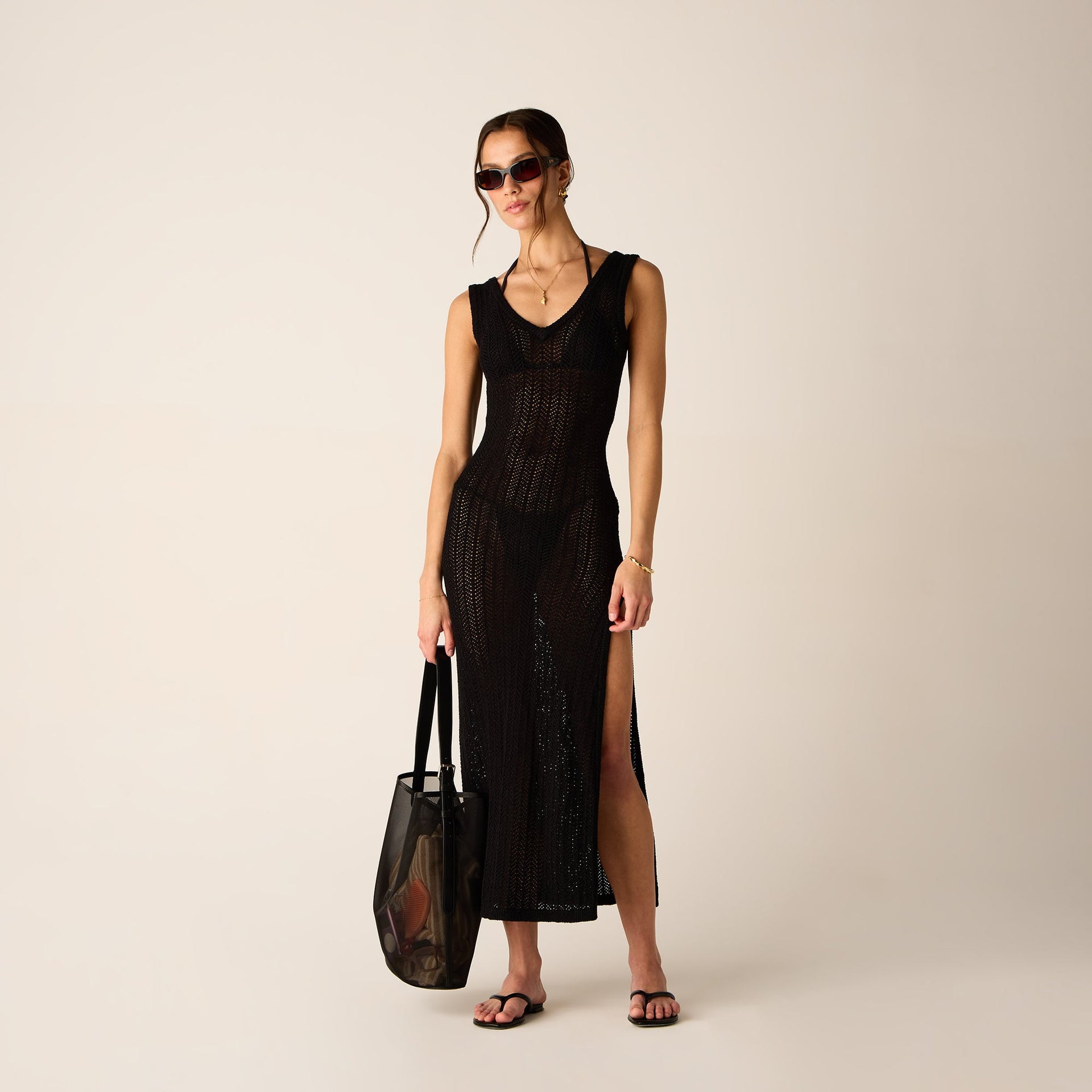 Kith Women Monroe Deep V-Neck Dress - Black
