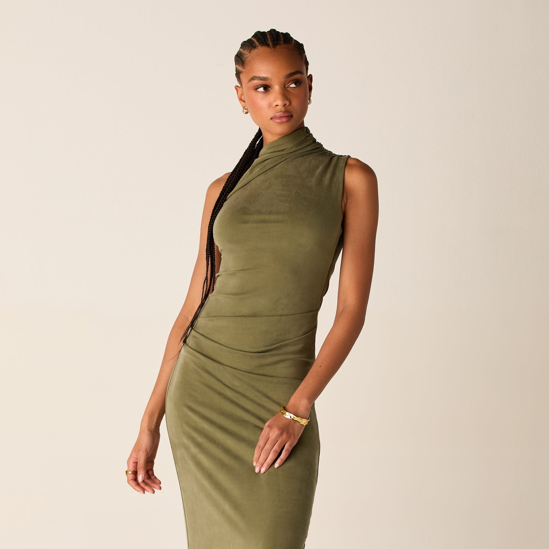 Kith Women Delphi Draped Sueded Gown - Canopy