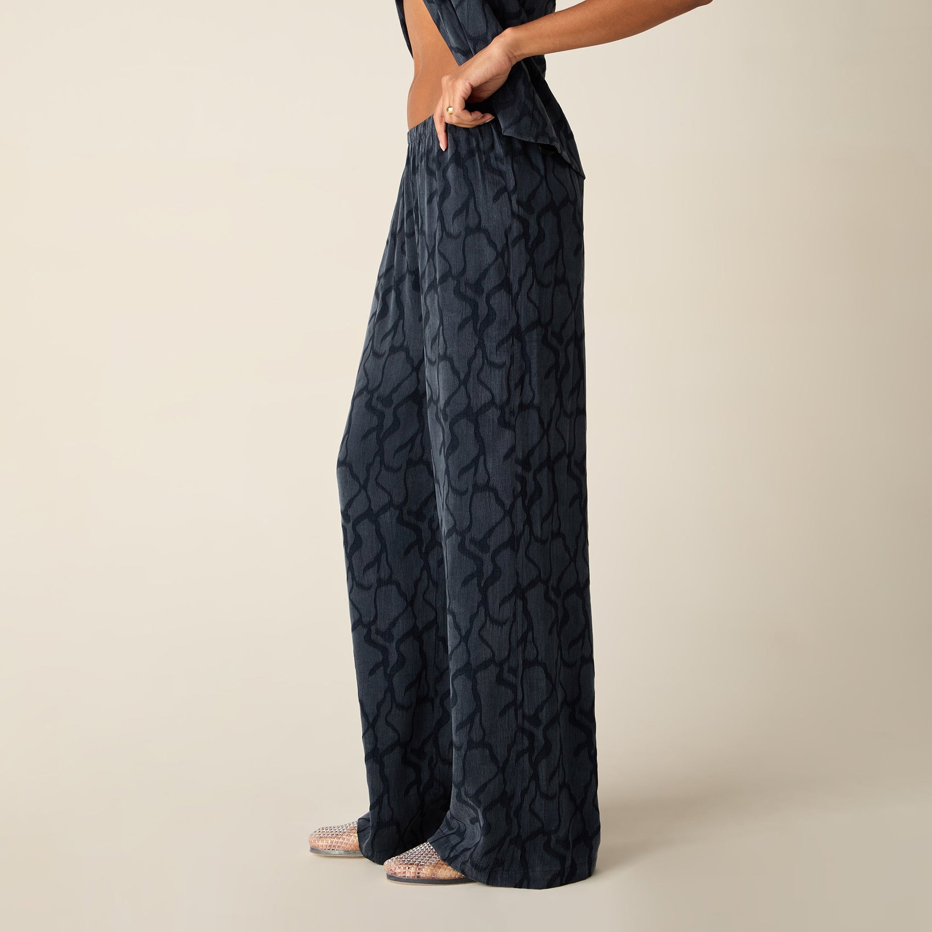 Kith Women Ida Wavy Jacquard Pant - Nocturnal