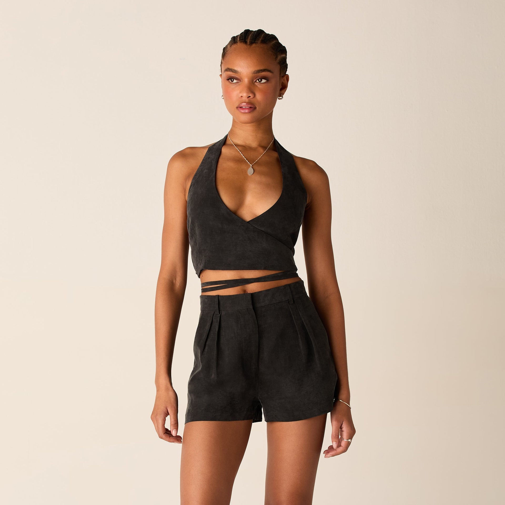 Kith Women Astrid Pleated Trouser Short - Black