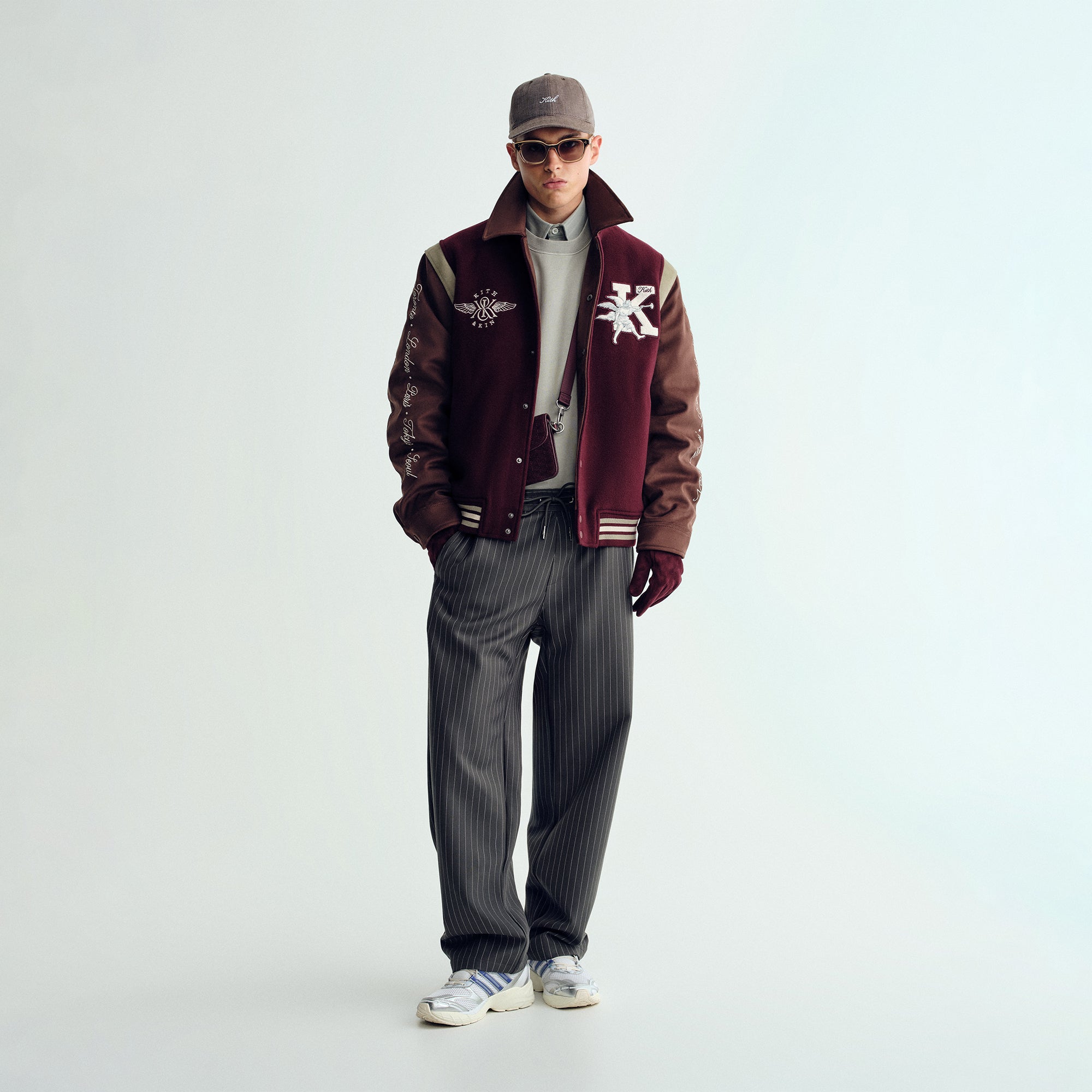 Kith Wool & Microsuede Varsity Jacket - Magma – Kith Canada